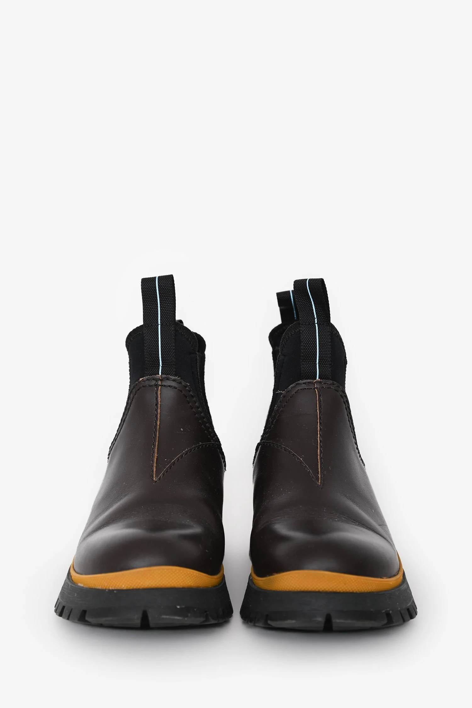 Prada Brown Leather Chelsea Boots Size 35.5 - Image 3