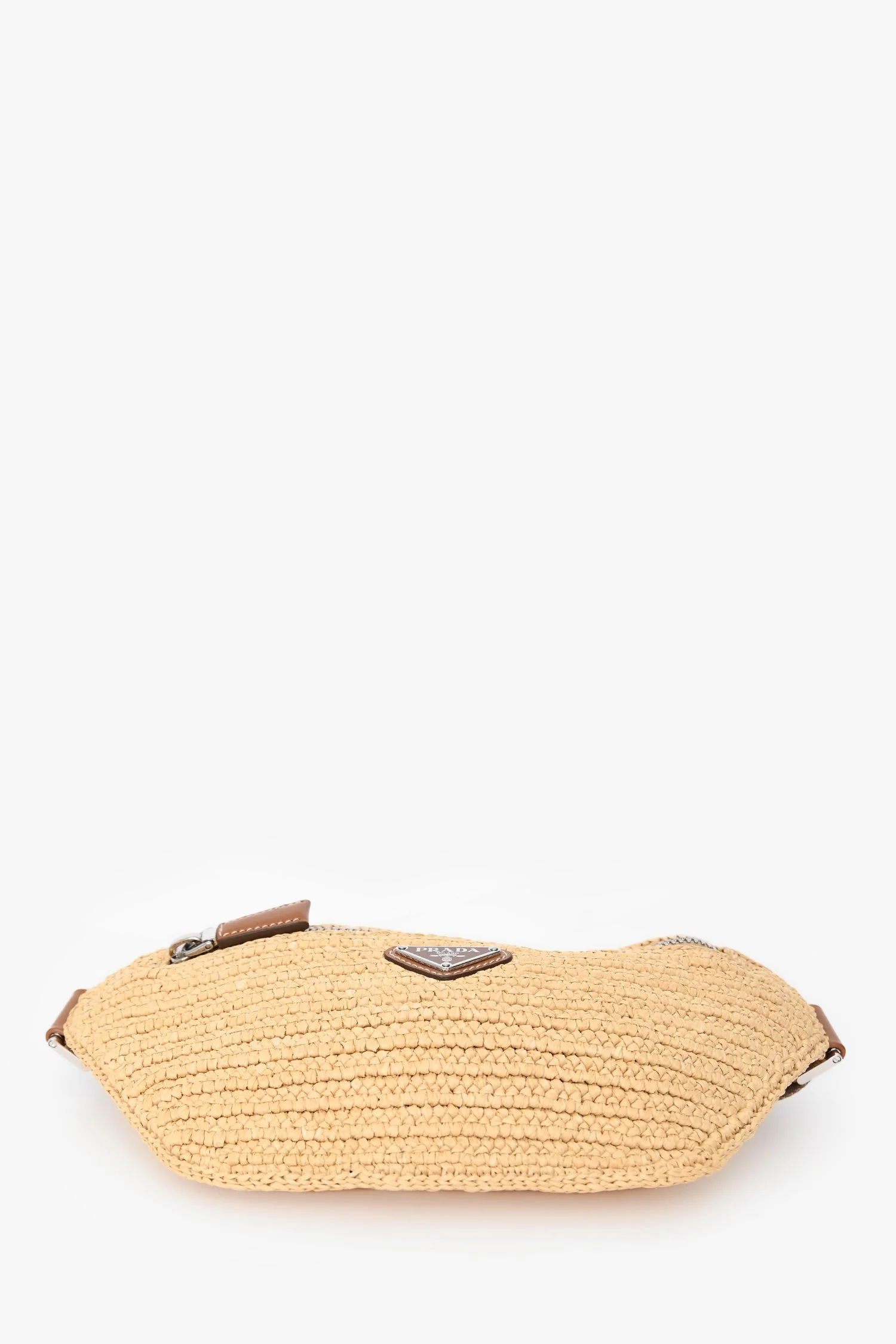 Prada Brown Raffia Logo Belt Bag - Image 5