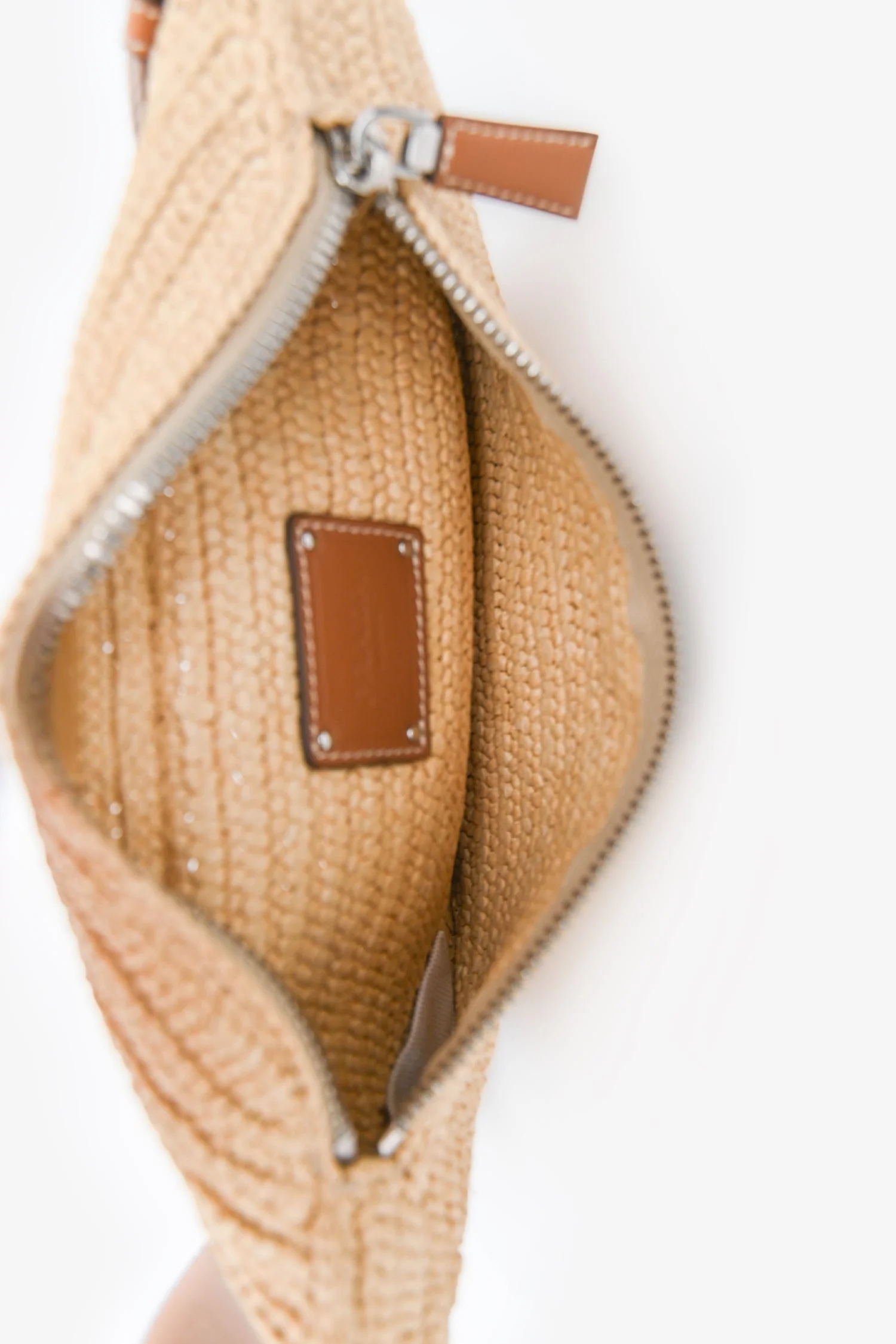 Prada Brown Raffia Logo Belt Bag - Image 6
