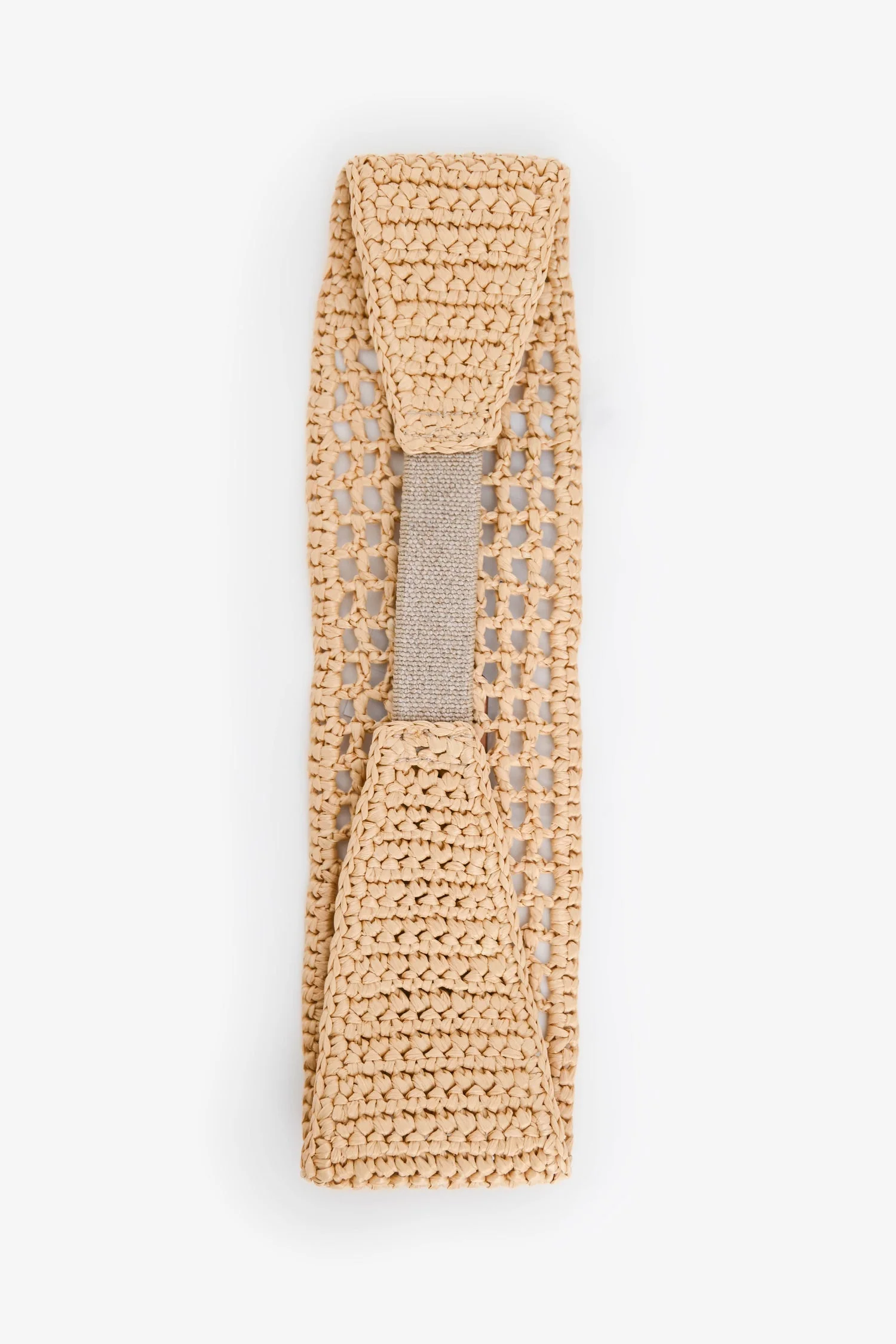 Prada Brown Raffia Logo Patch Head Band - Image 2