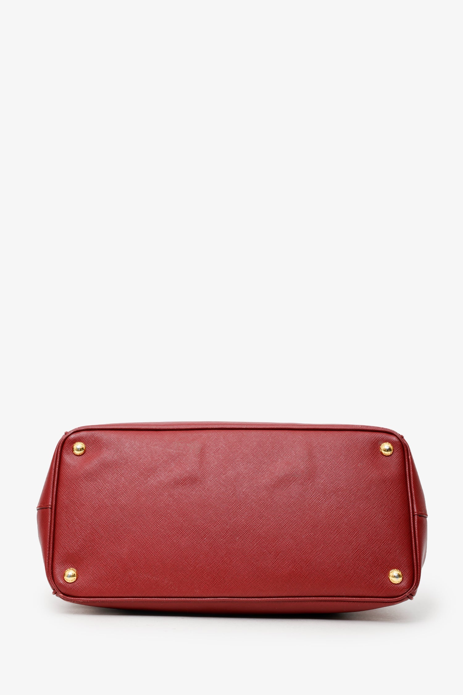 Prada Burgundy Saffiano Leather Large Double Zip Galleria Tote With Strap - Image 5