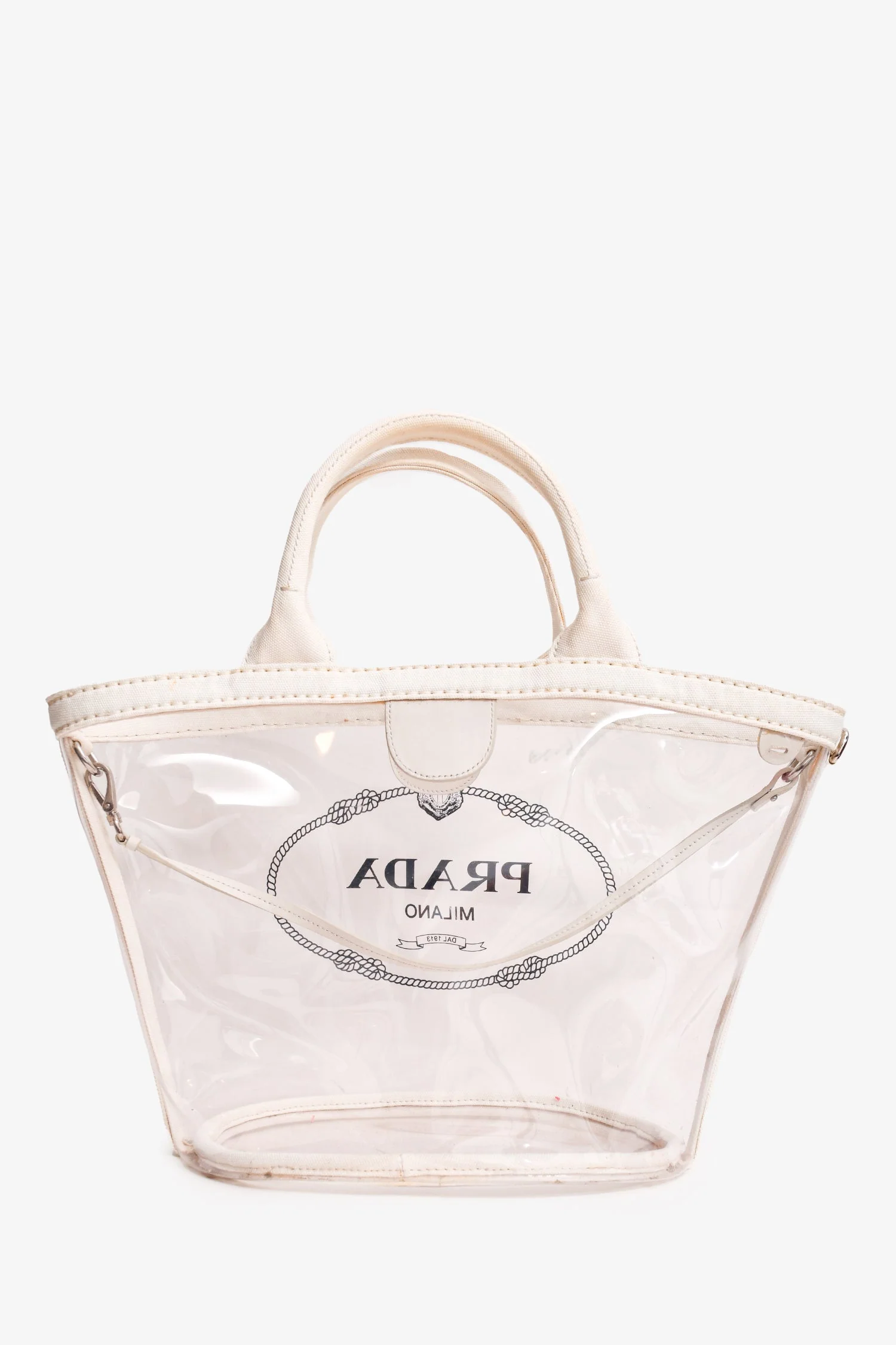 Prada Clear PVC Logo Tote (As Is) - Image 3