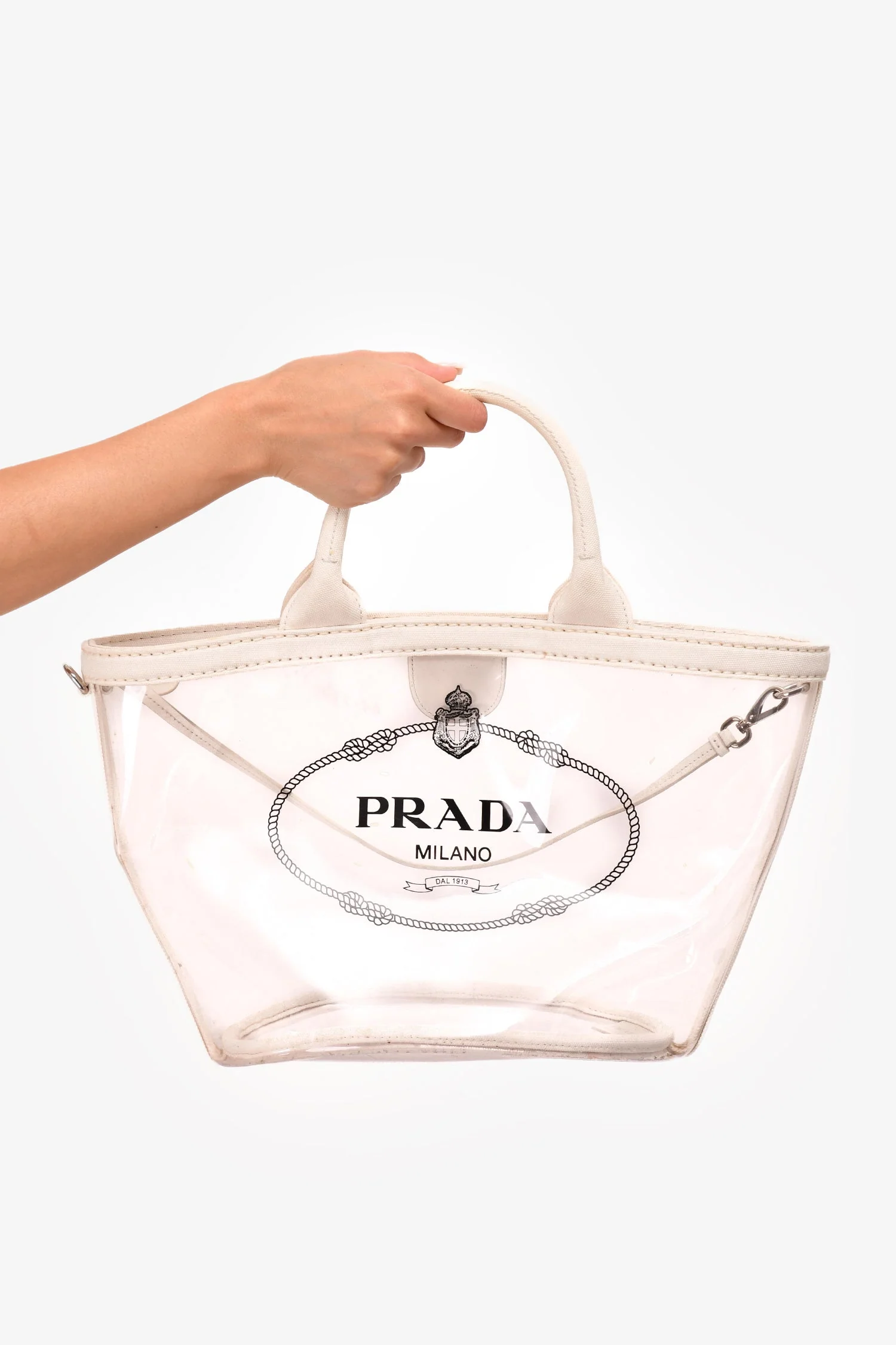 Prada Clear PVC Logo Tote (As Is) - Image 7