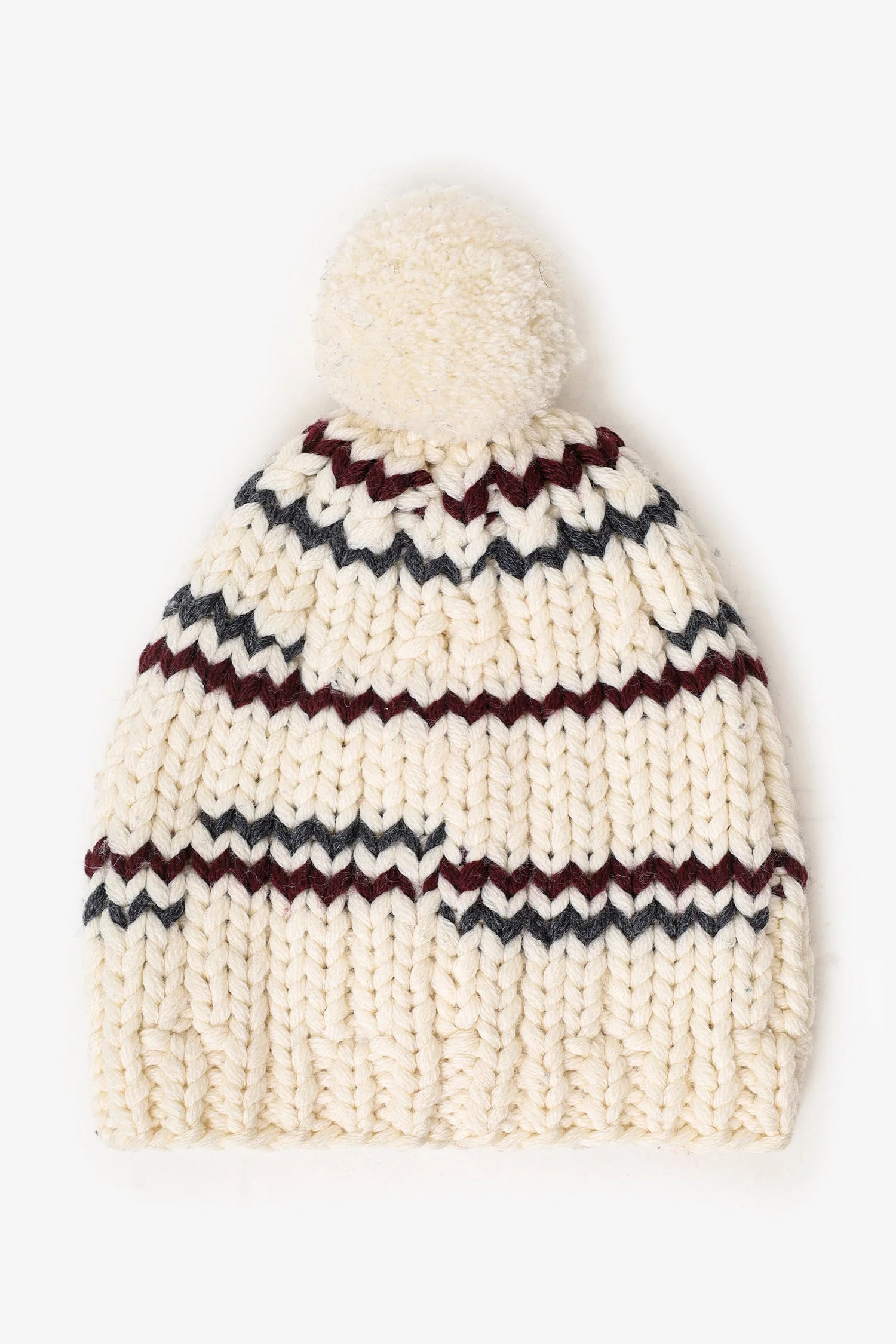 Prada Cream Wool Knitted Pom-Pom Beanie - Image 3