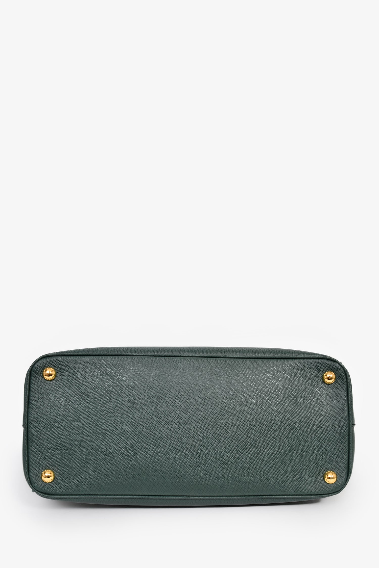 Prada Dark Green Saffiano Leather Double Zip Large Galleria wtih Strap - Image 5