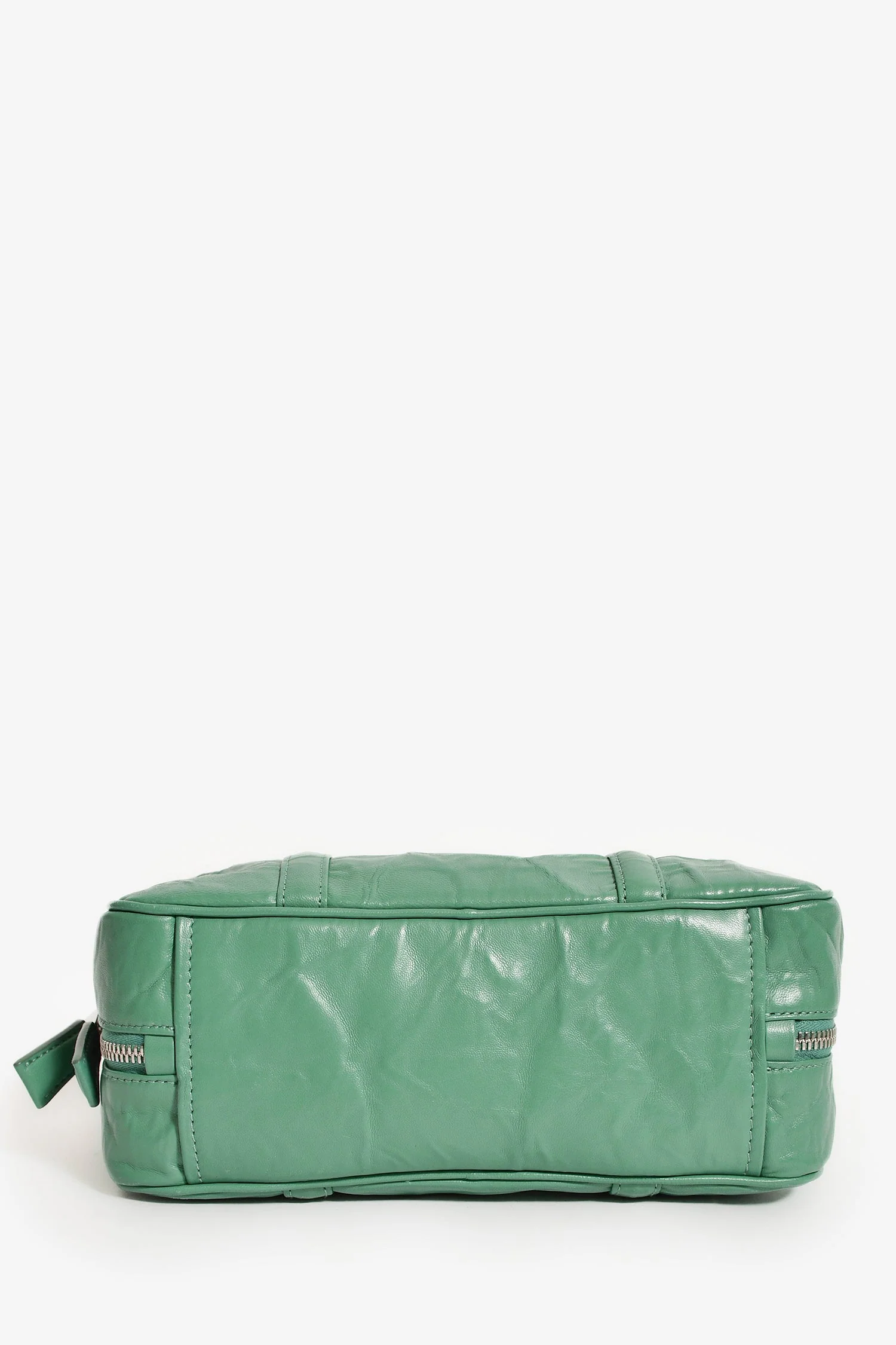 Prada Green Antique Nappa Leather Triangle Logo Top Handle - Image 5