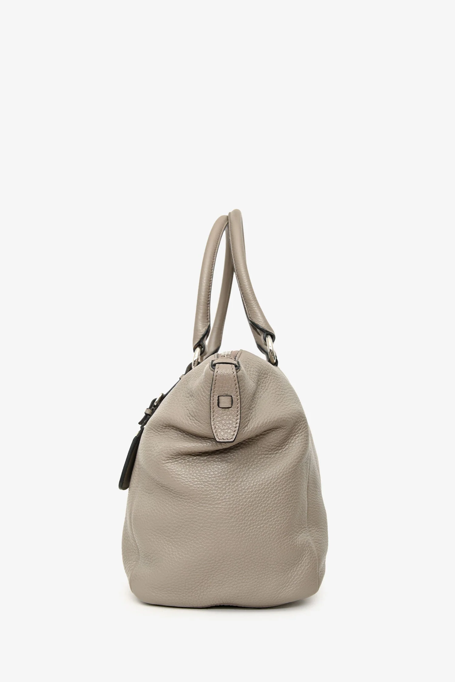 Prada Grey Leather Vitello Danio Top Handle - Image 4