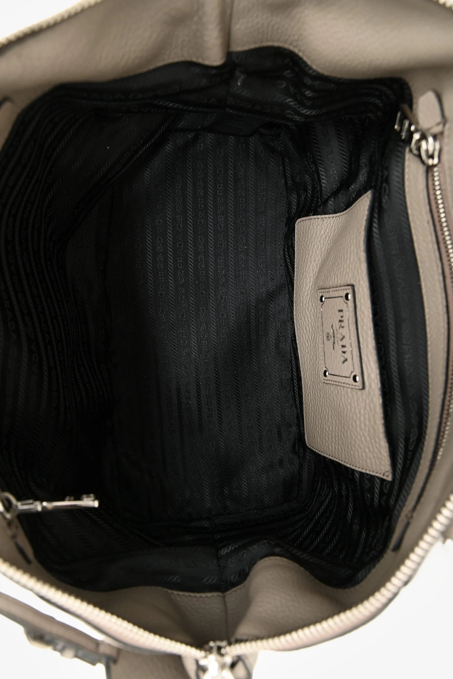 Prada Grey Leather Vitello Danio Top Handle - Image 6