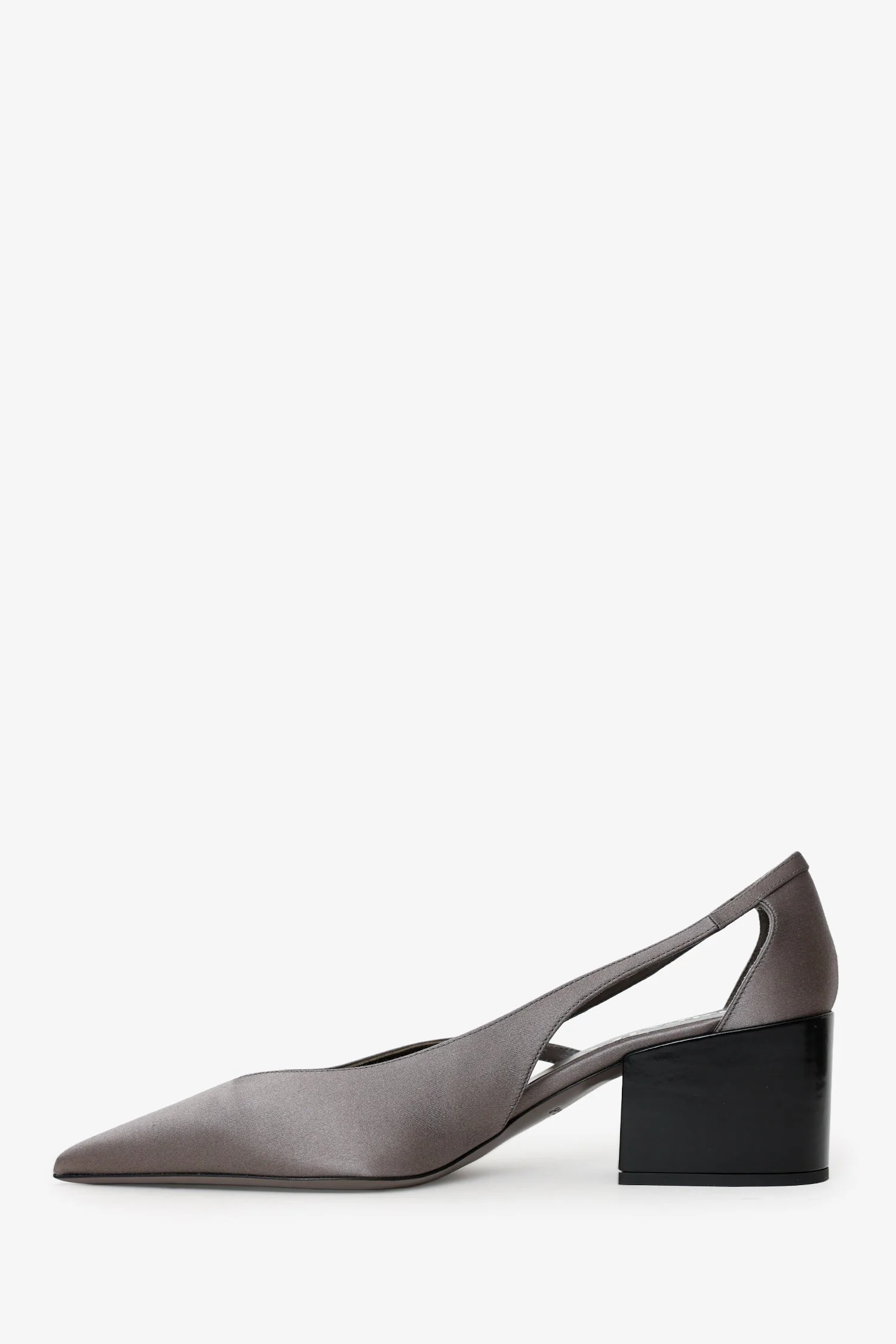 Prada Grey Satin Cut Out 55mm Pumps Size 38 - Image 4