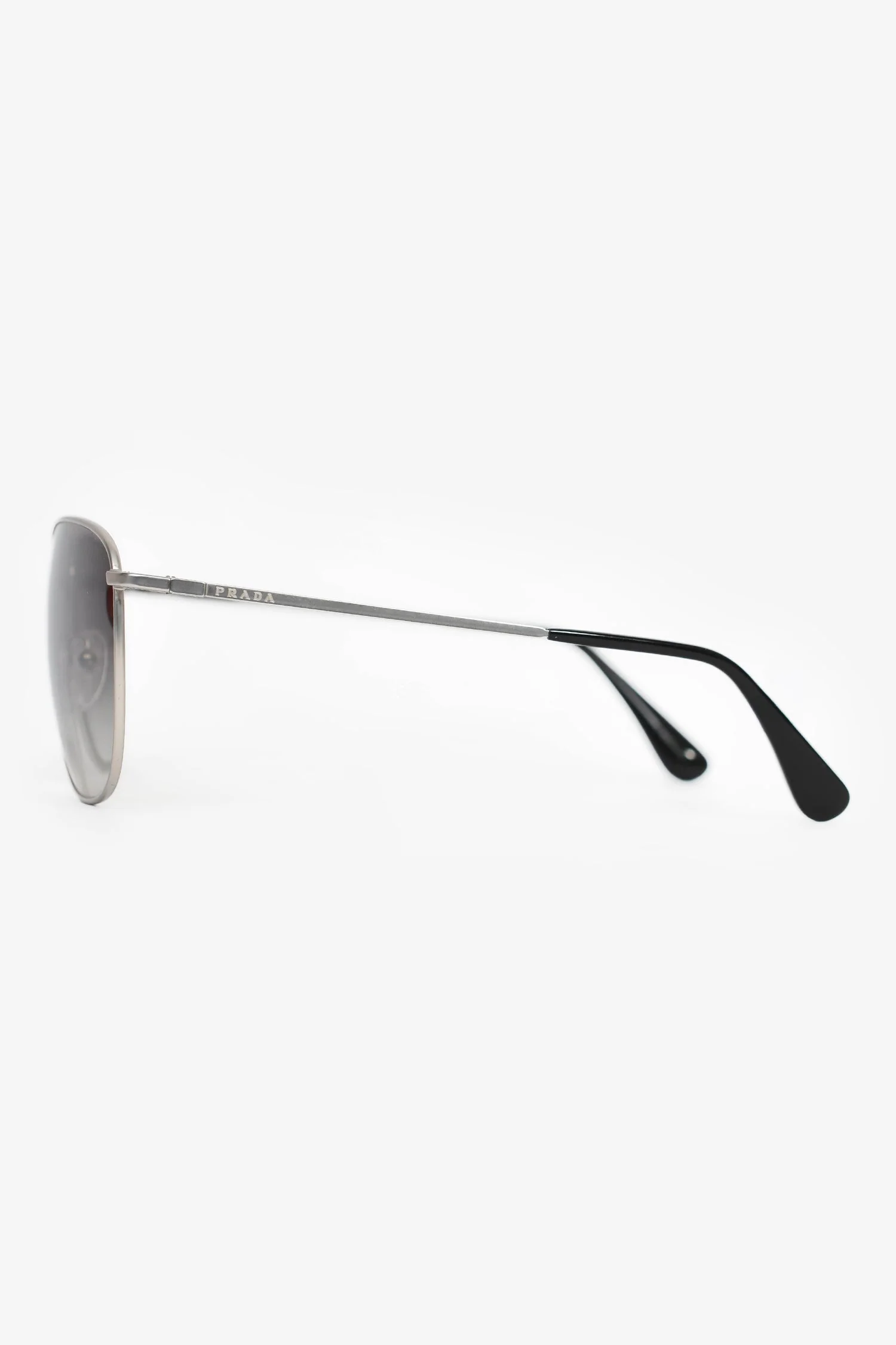 Prada Grey/Silver Square Aviator Sunglasses - Image 3