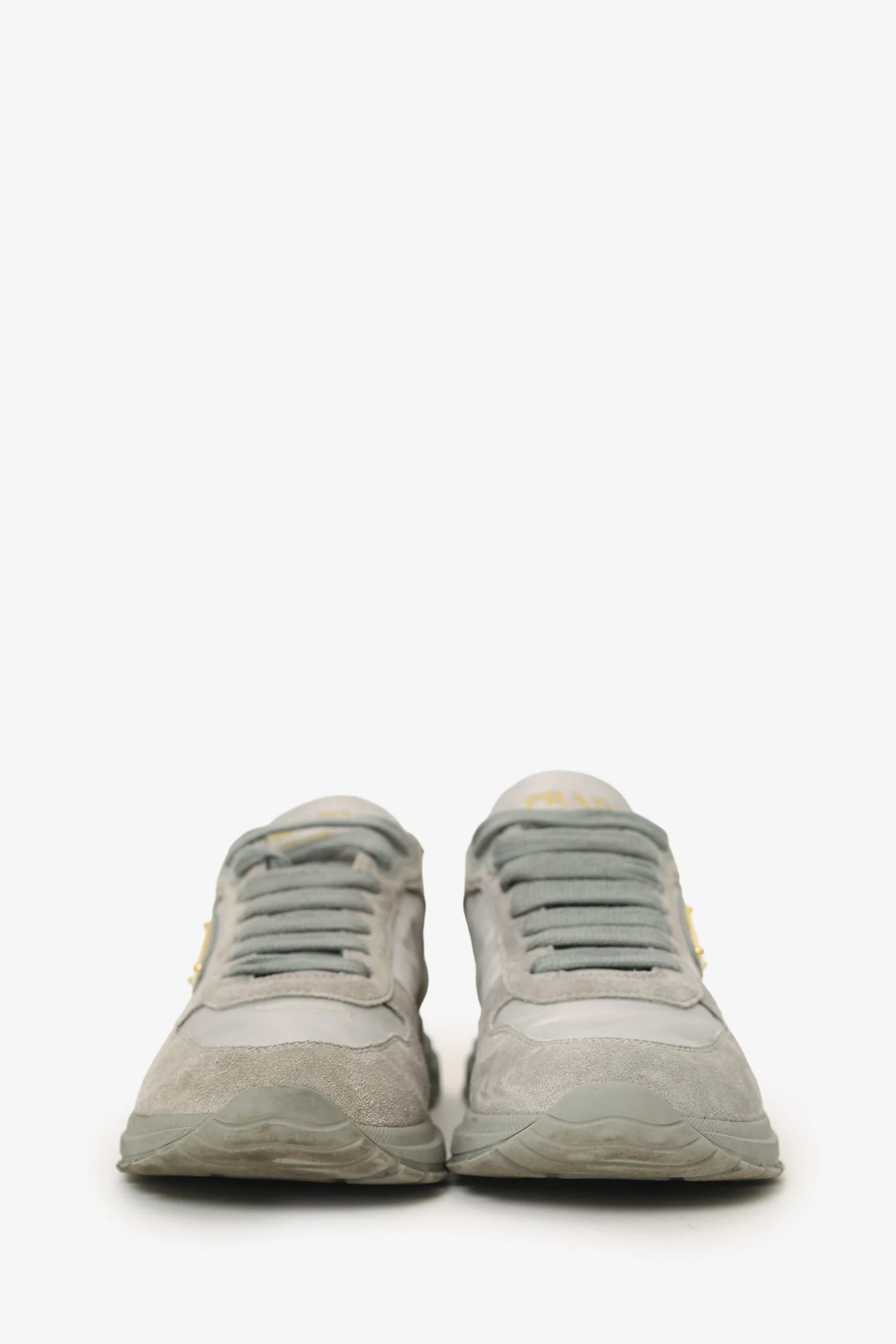 Prada Grey Suede/Nylon Sneakers Size 36.5 - Image 3