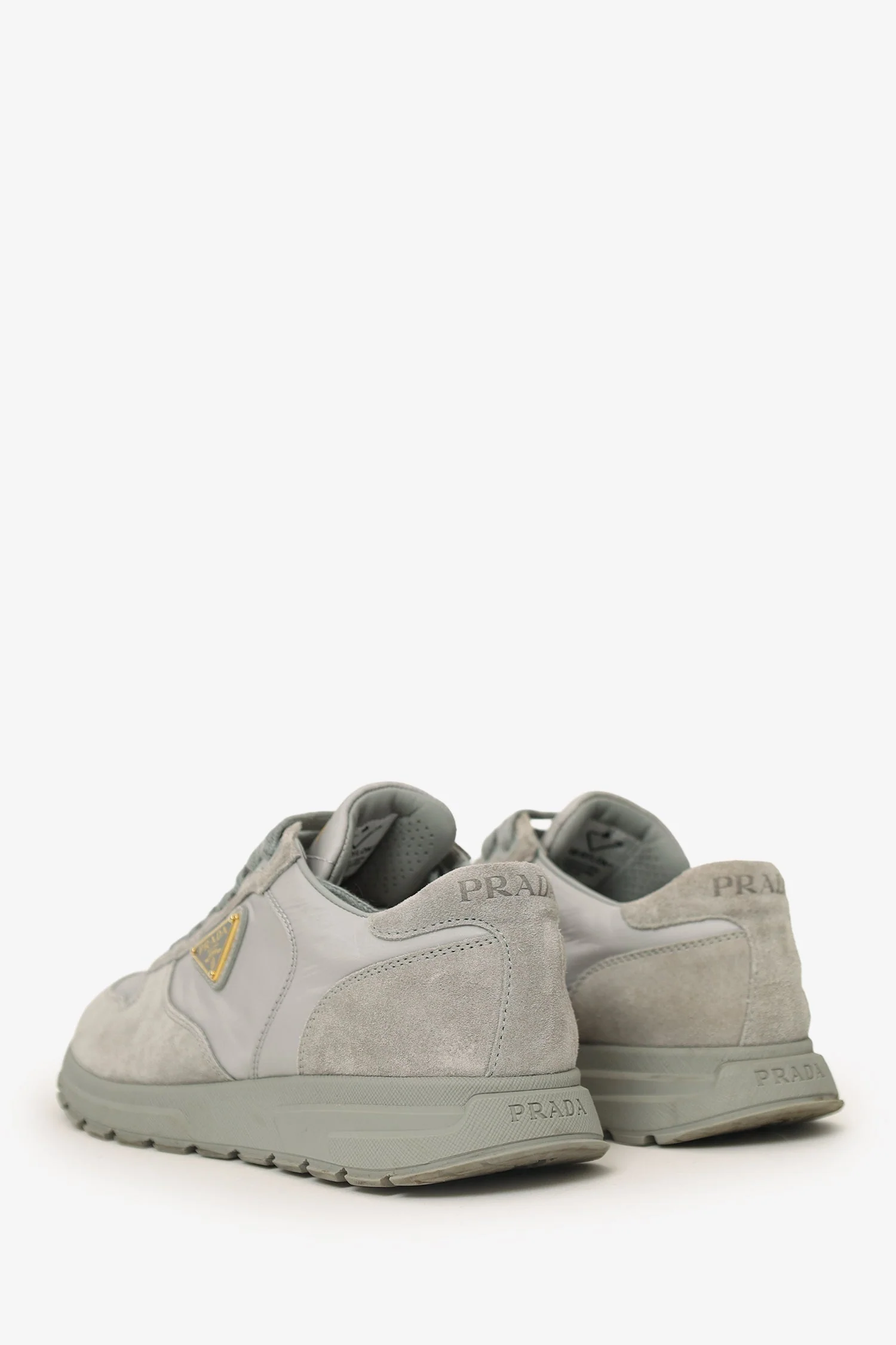 Prada Grey Suede/Nylon Sneakers Size 36.5 - Image 4