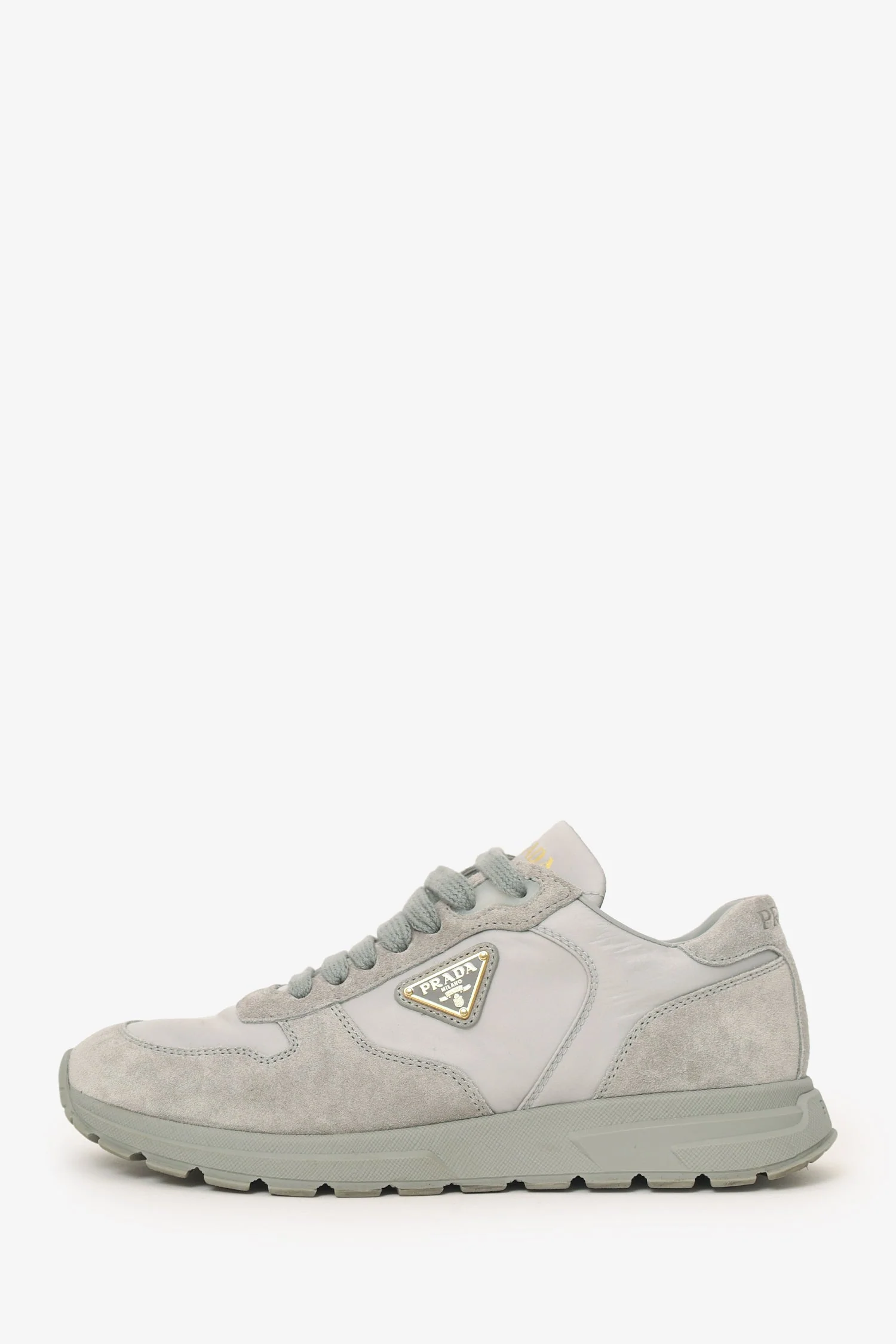 Prada Grey Suede/Nylon Sneakers Size 36.5 - Image 5