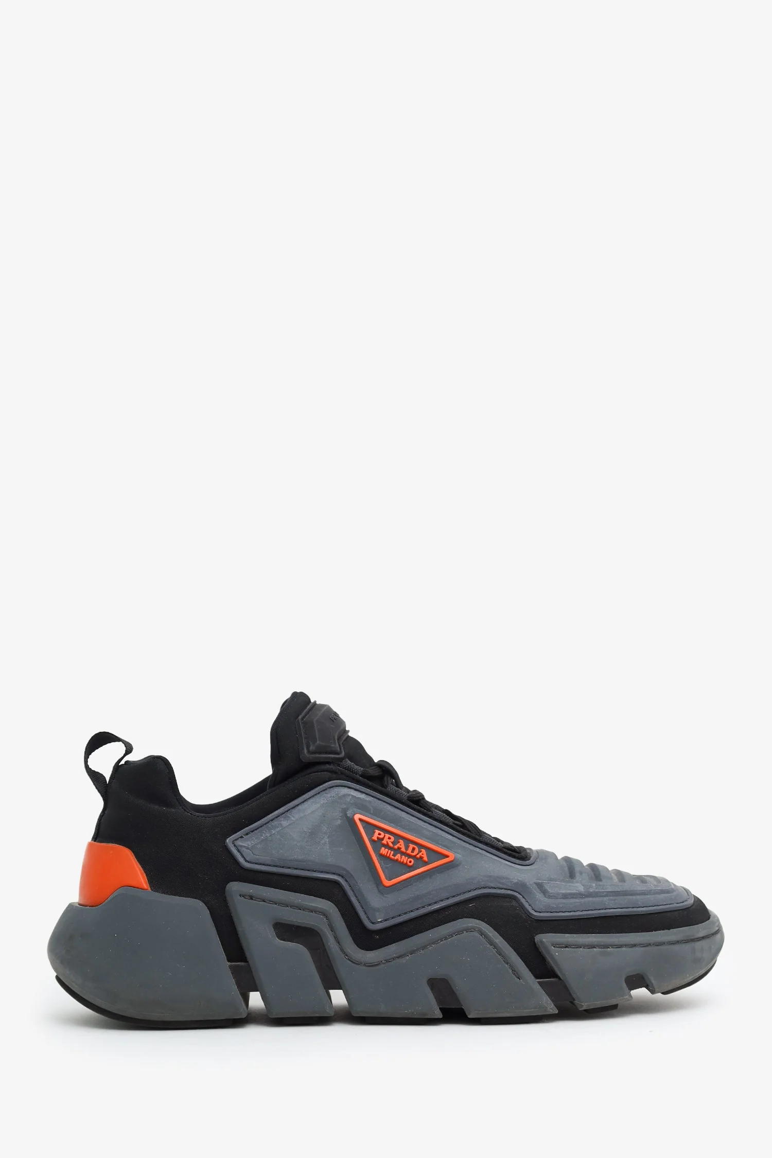 Prada Grey Techno Stretch Fabric Sneaker Size 8 Mens