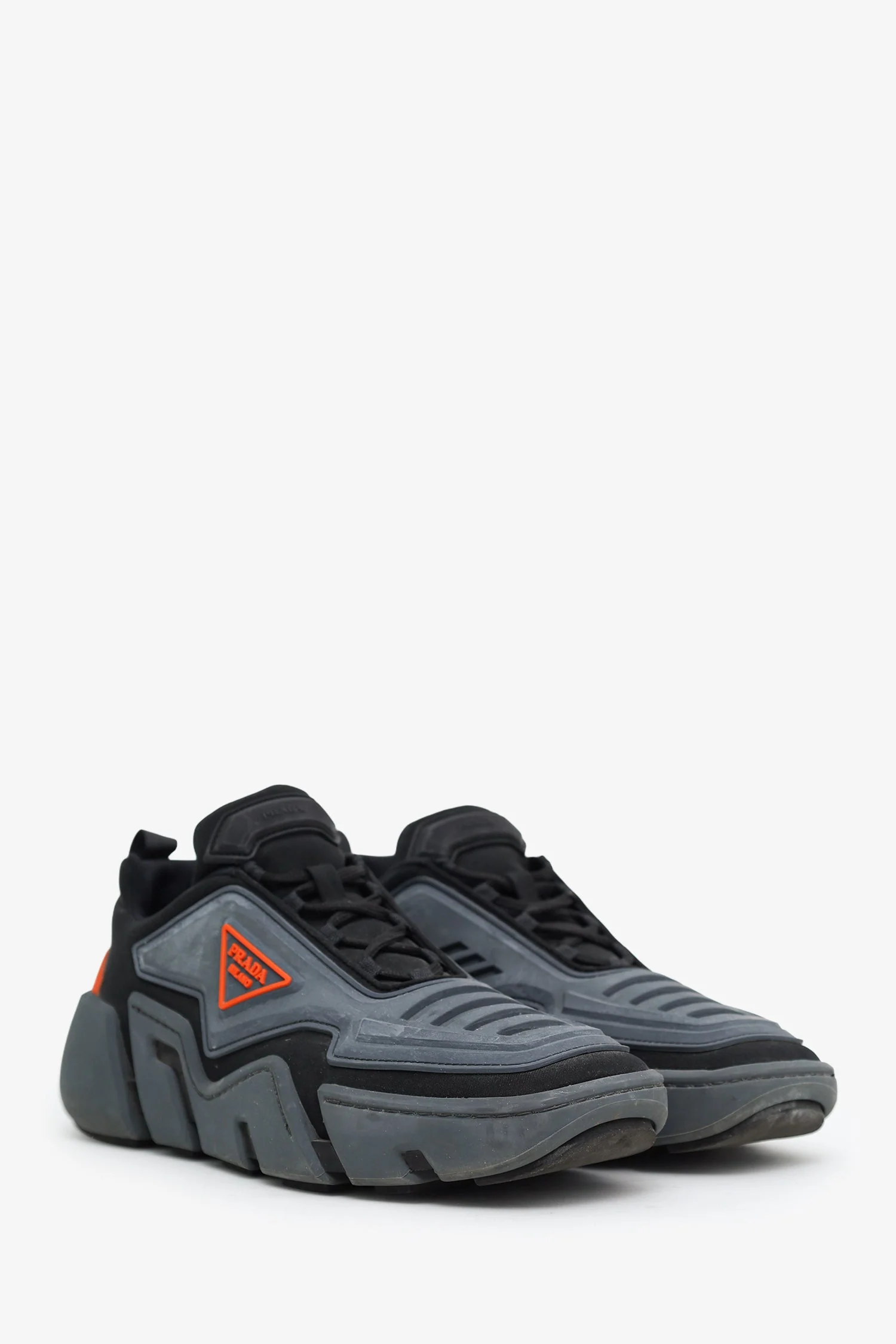 Prada Grey Techno Stretch Fabric Sneaker Size 8 Mens - Image 2
