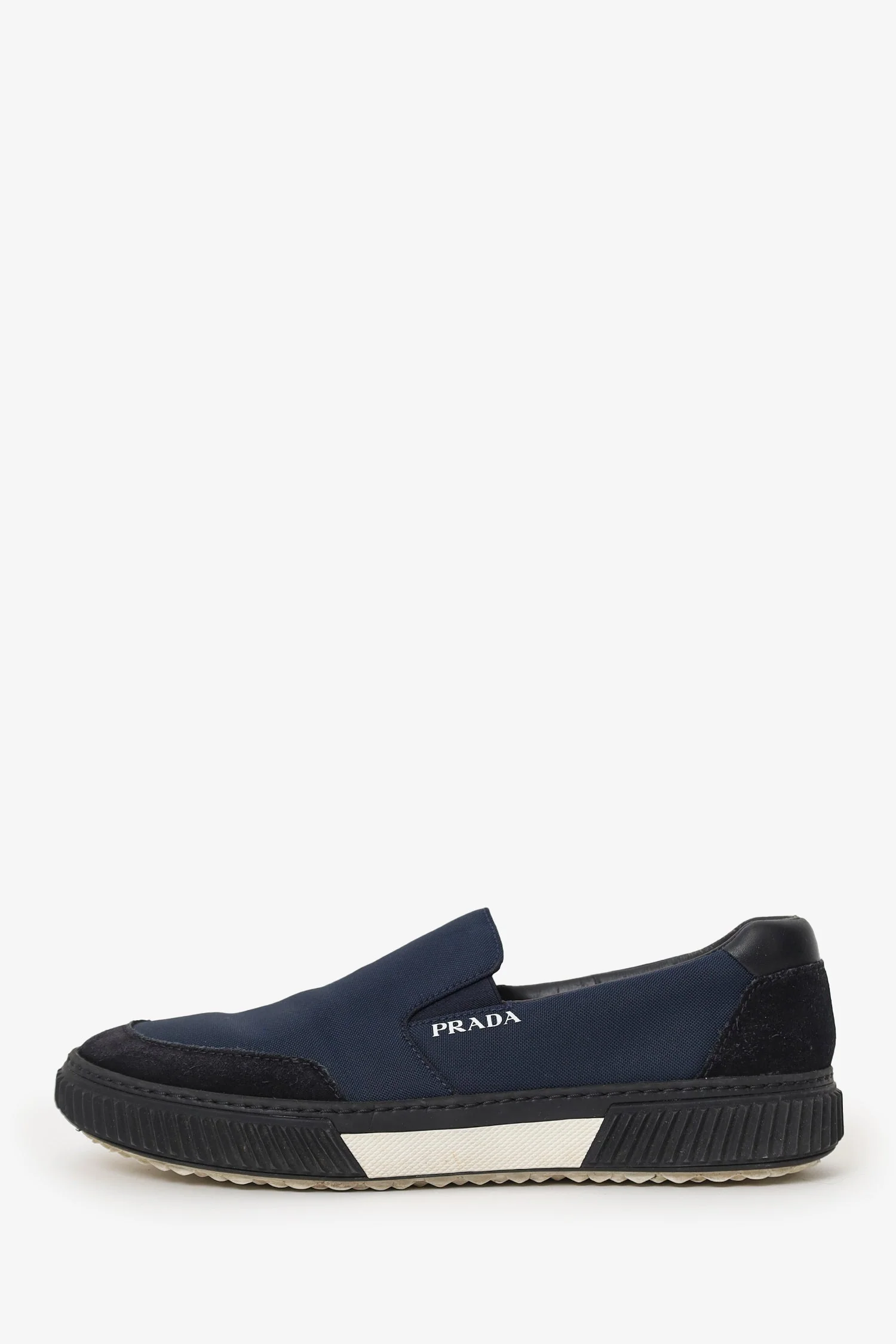 Prada Navy/Black Panelled Slip-on Sneakers Size 6 Mens - Image 5