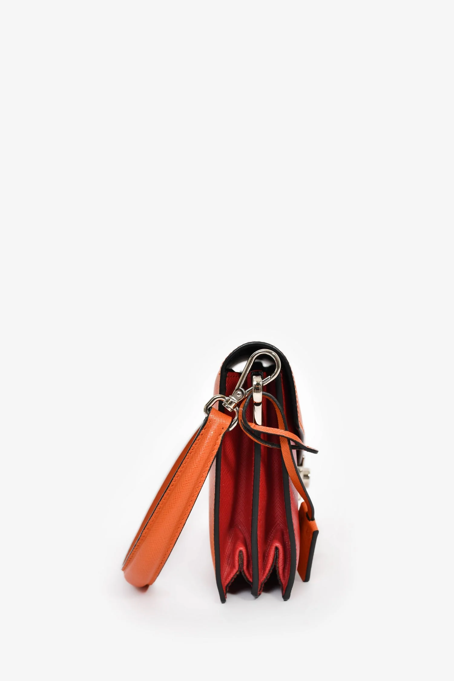 Prada Orange/Red Saffiano Leather 'Sound' Shoulder Bag - Image 3