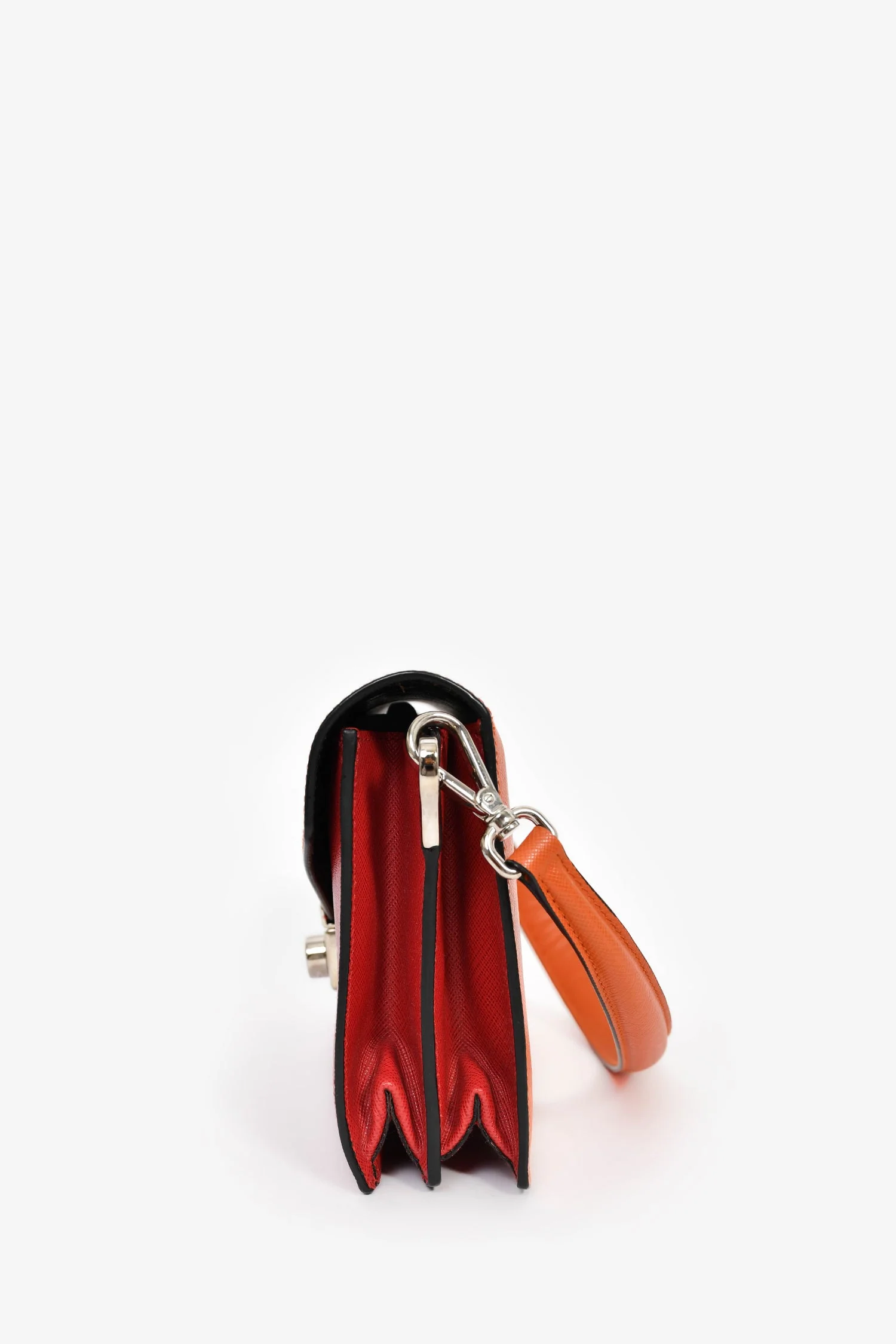 Prada Orange/Red Saffiano Leather 'Sound' Shoulder Bag - Image 4