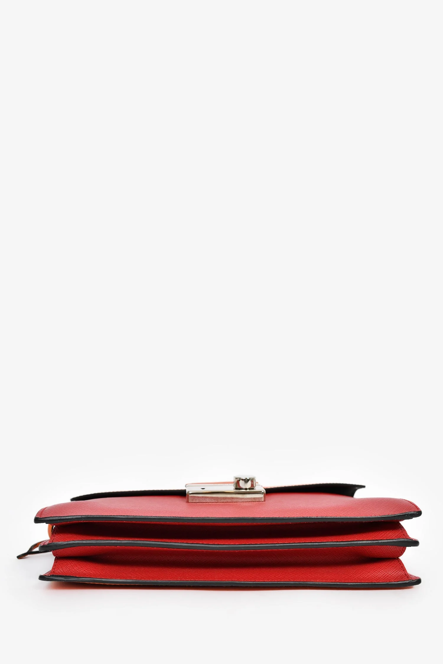 Prada Orange/Red Saffiano Leather 'Sound' Shoulder Bag - Image 5