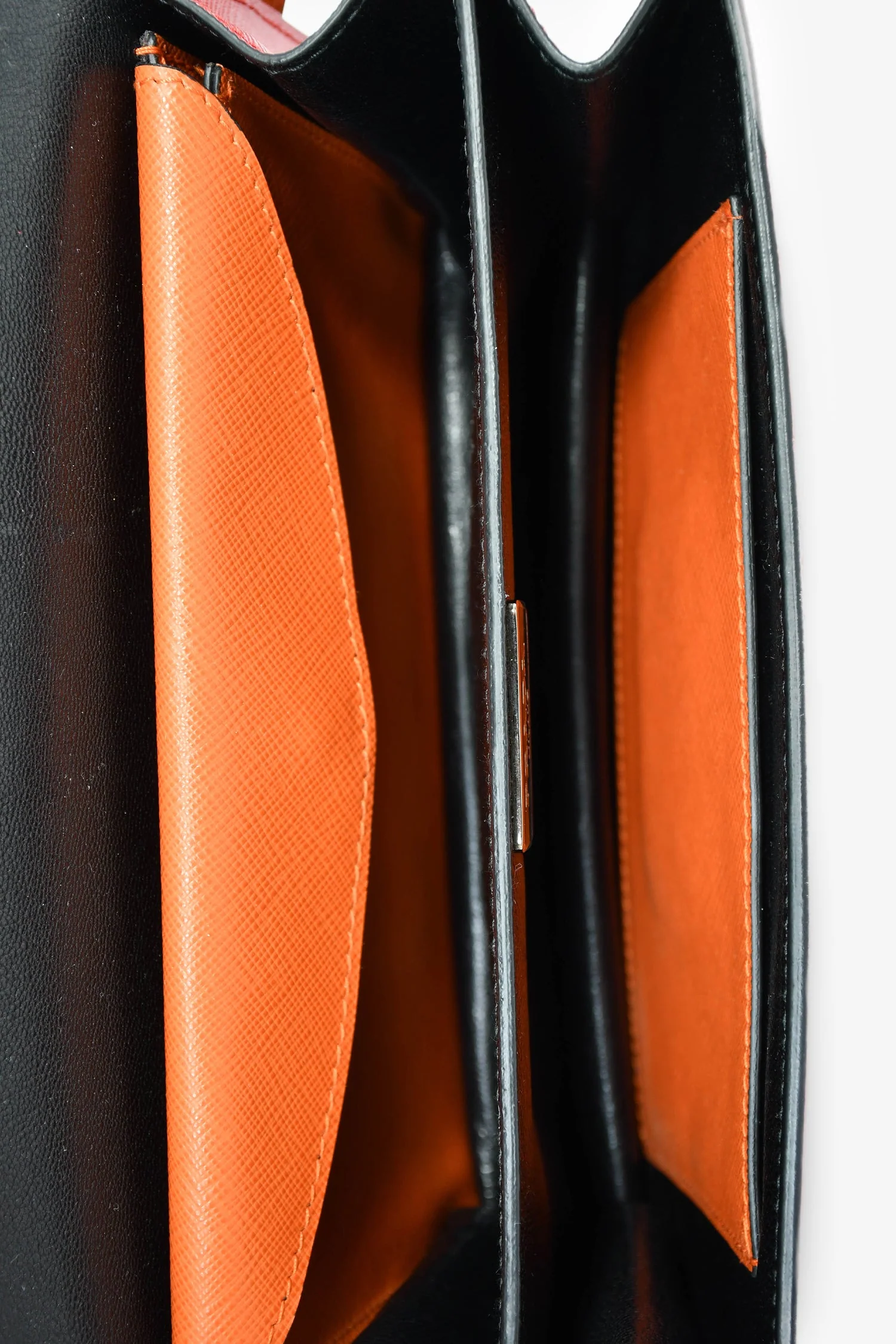 Prada Orange/Red Saffiano Leather 'Sound' Shoulder Bag - Image 6