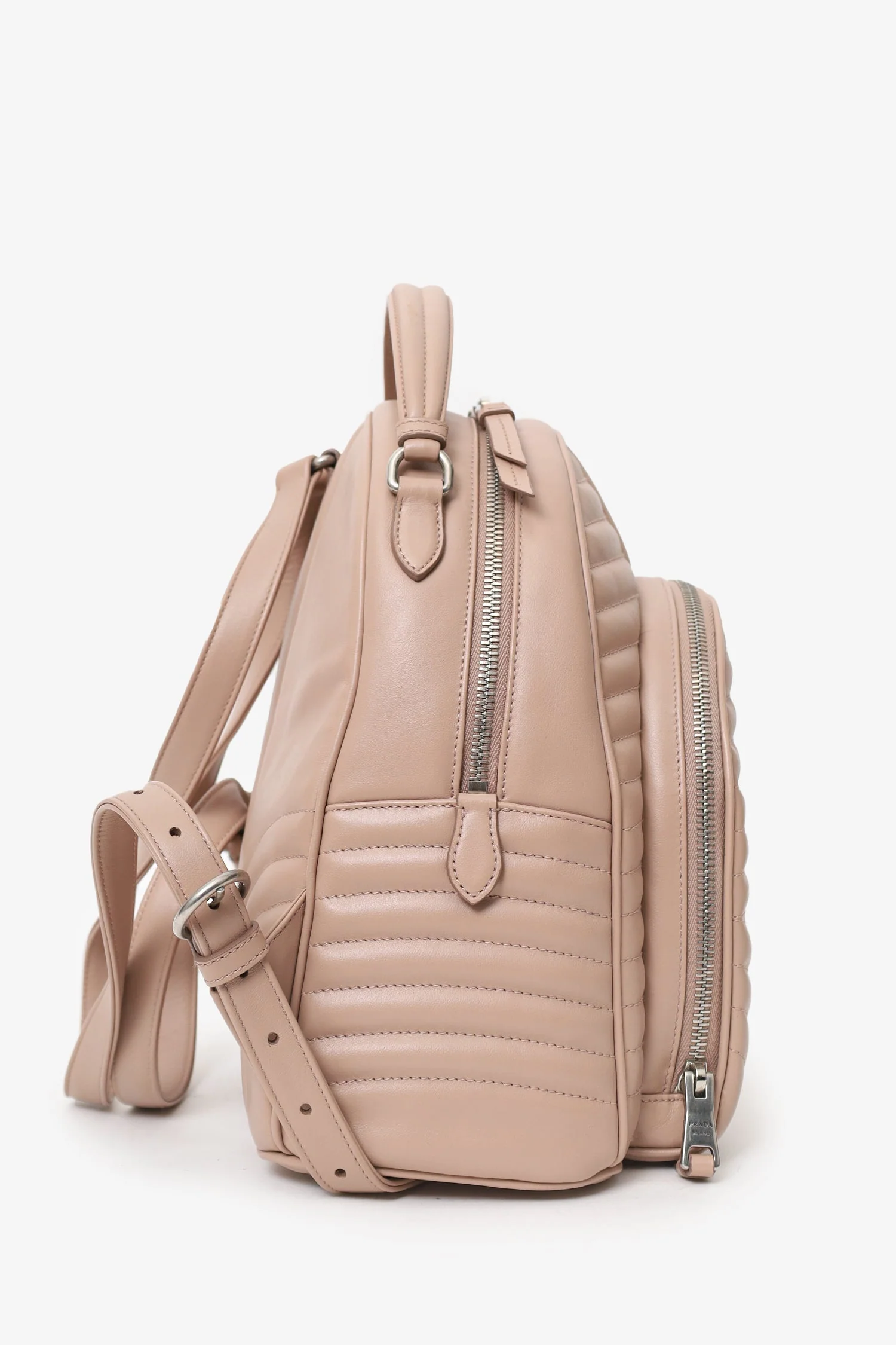 Prada Pink Soft Calf Impunture Diagramme Backpack - Image 3