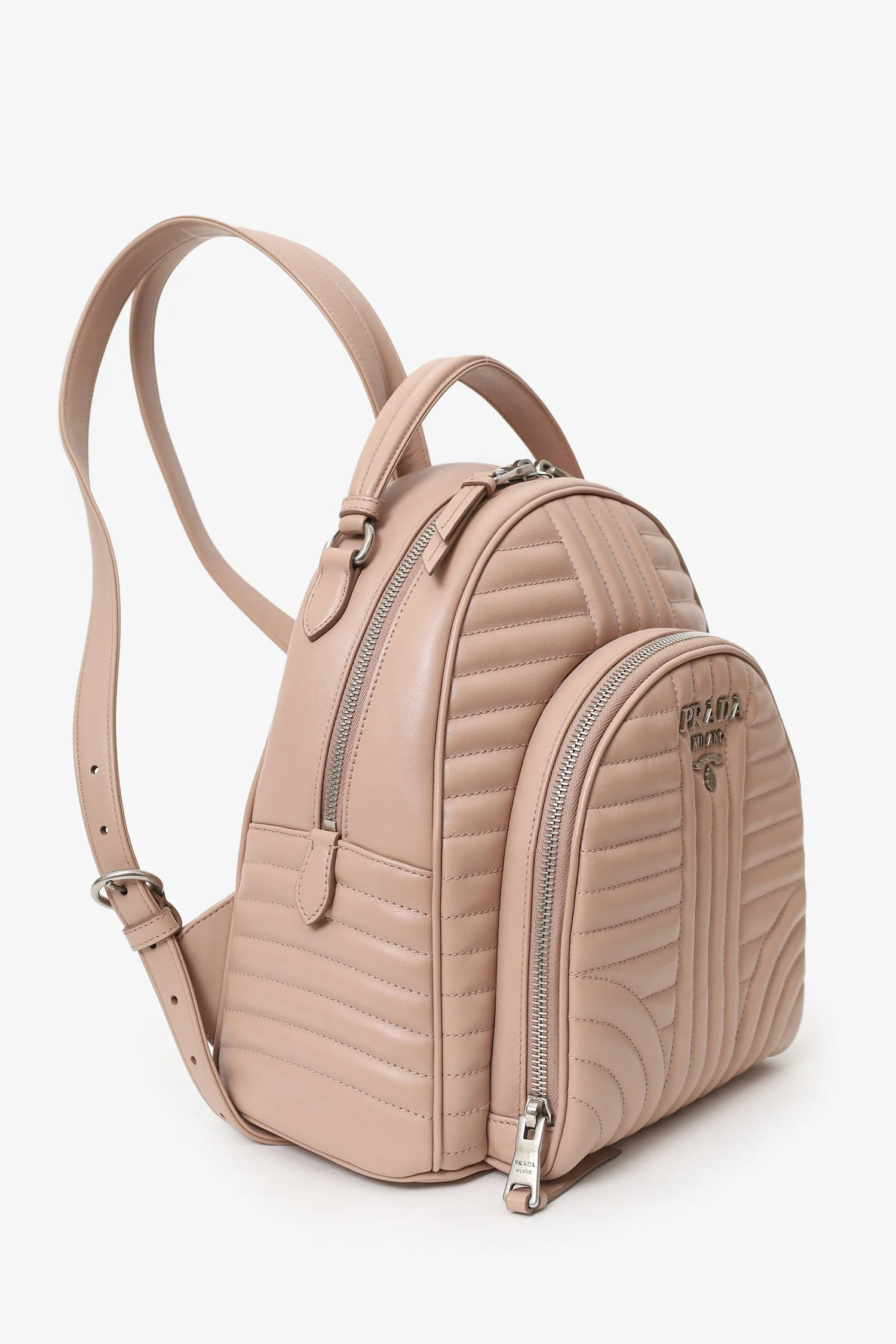 Prada Pink Soft Calf Impunture Diagramme Backpack - Image 6