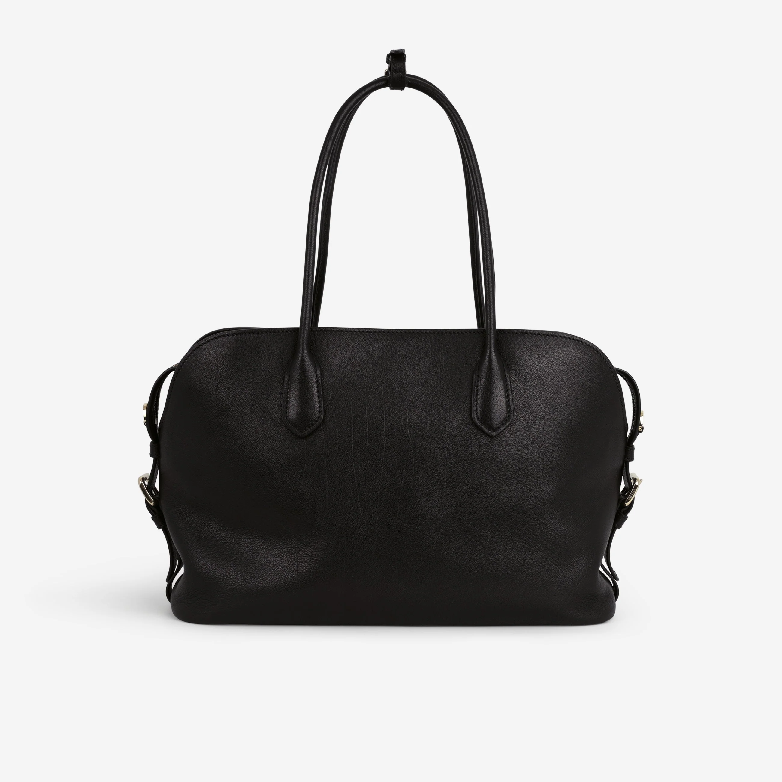 Prada Large Leather Tote Bag - Black Buffalo | Gold Hardware - Image 3