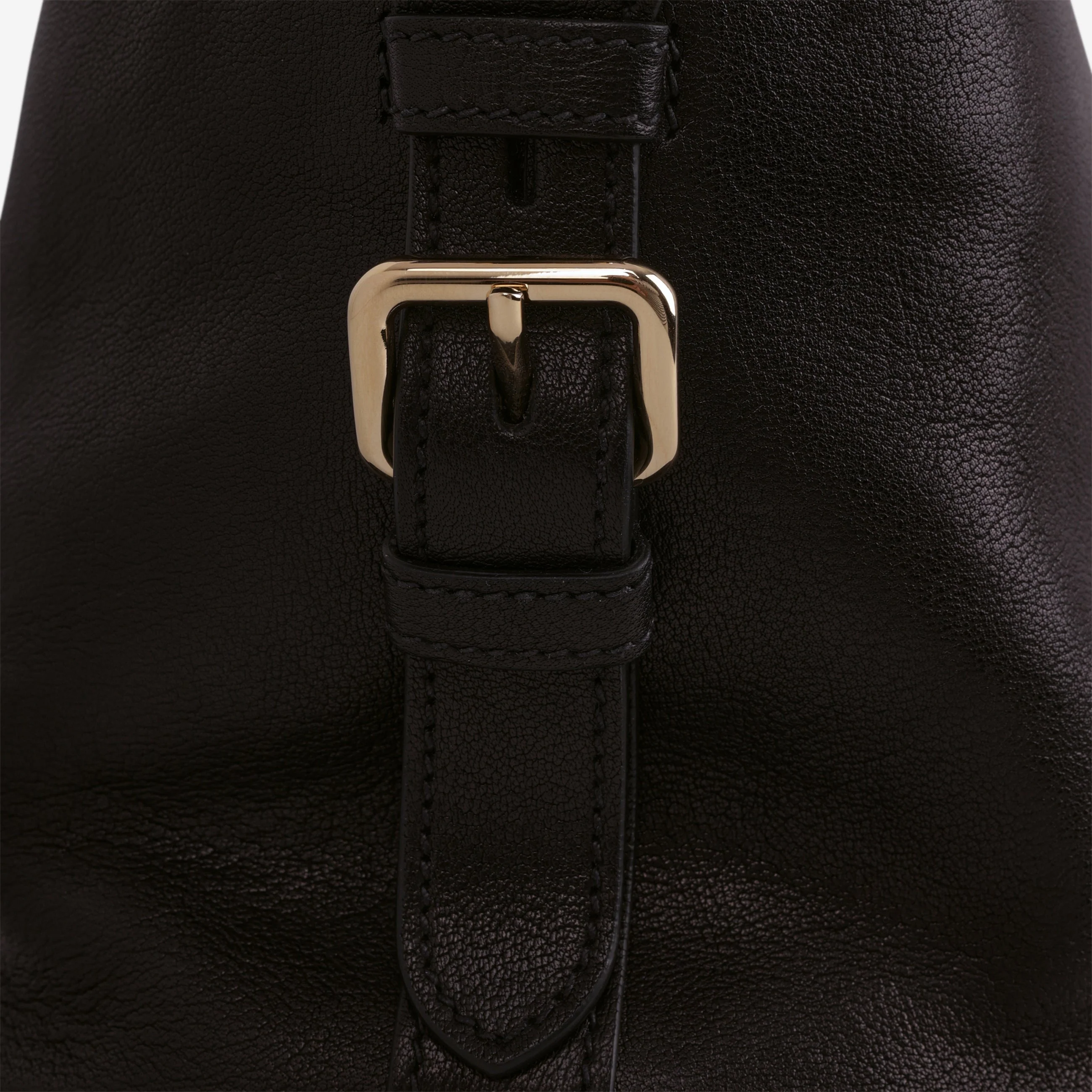 Prada Large Leather Tote Bag - Black Buffalo | Gold Hardware - Image 6