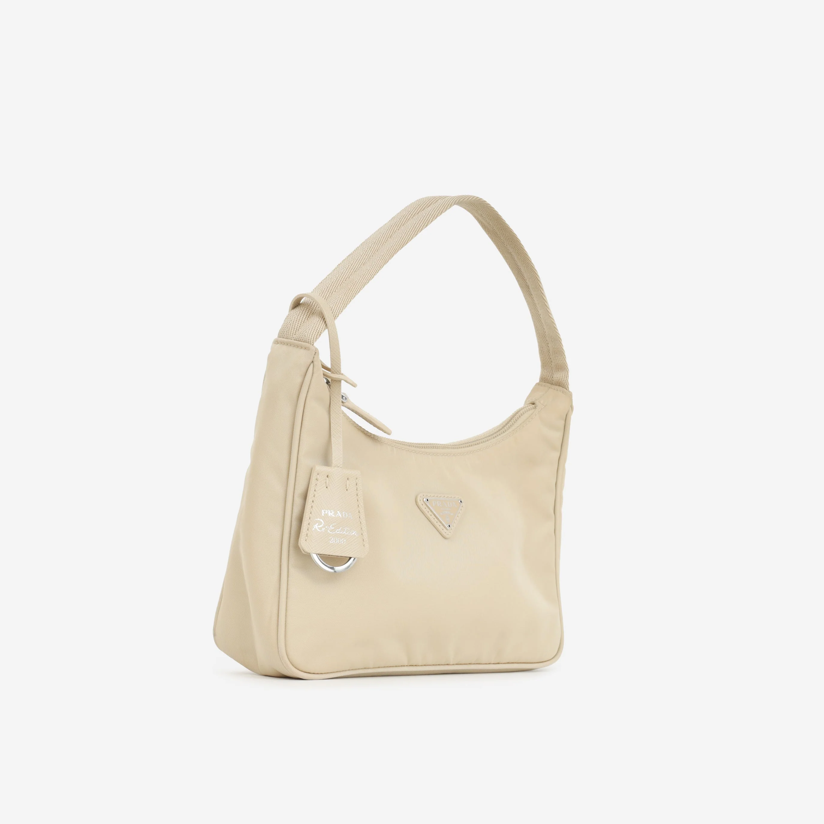 Prada Re-Edition 2000- Beige Nylon | Silver Hardware - Image 2