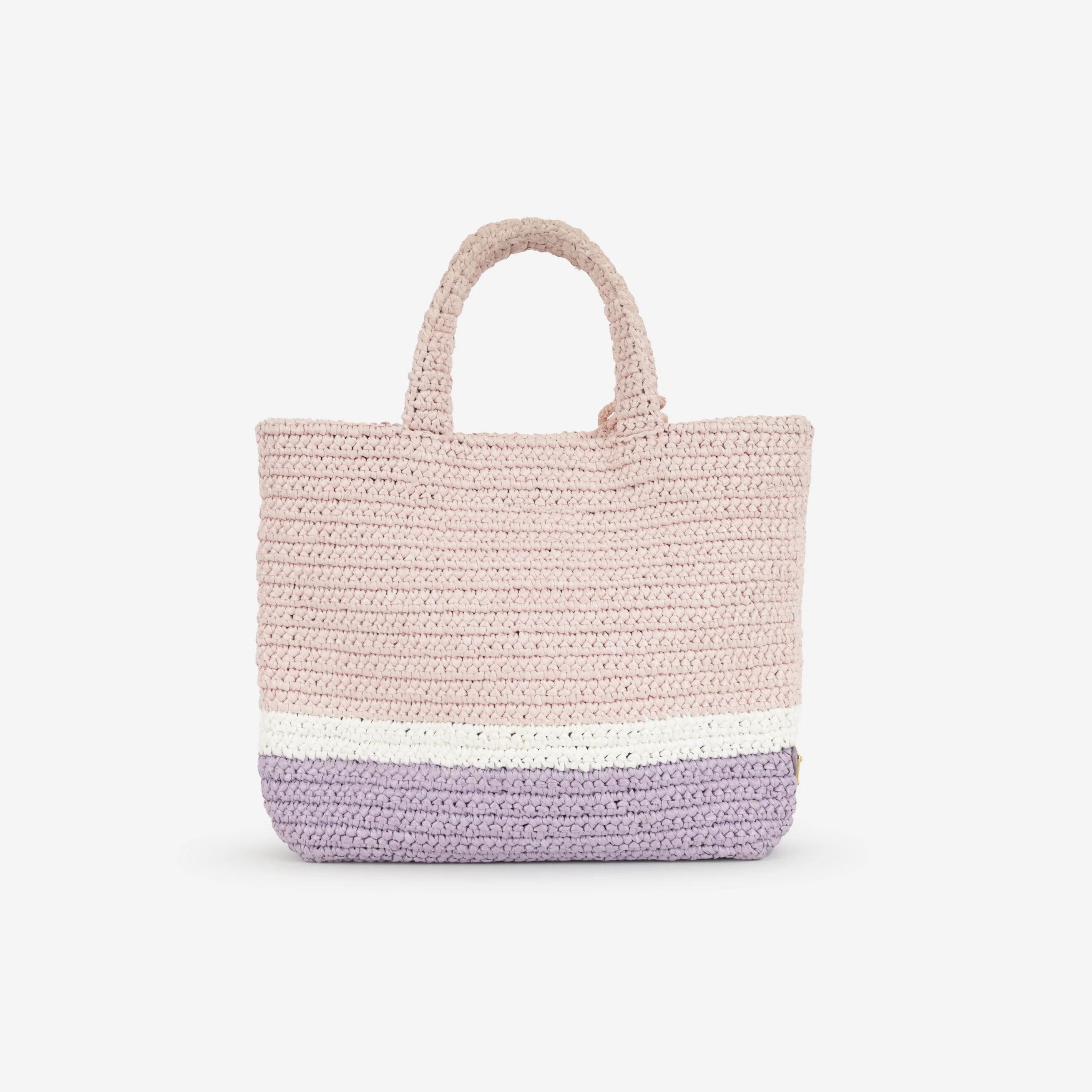 Prada Small Crochet Tote Bag - Alabaster / Purple - Image 3
