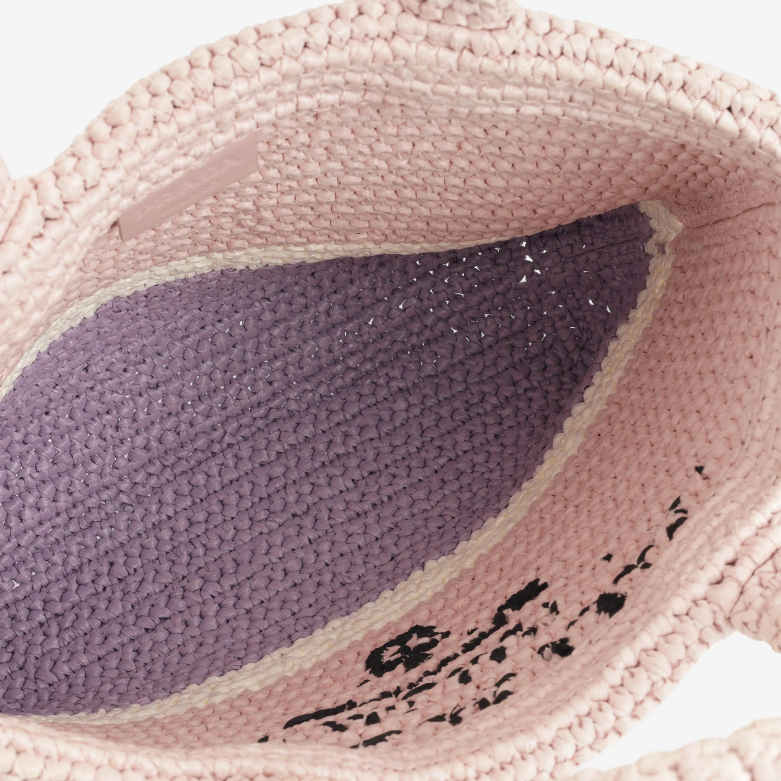 Prada Small Crochet Tote Bag - Alabaster / Purple - Image 5