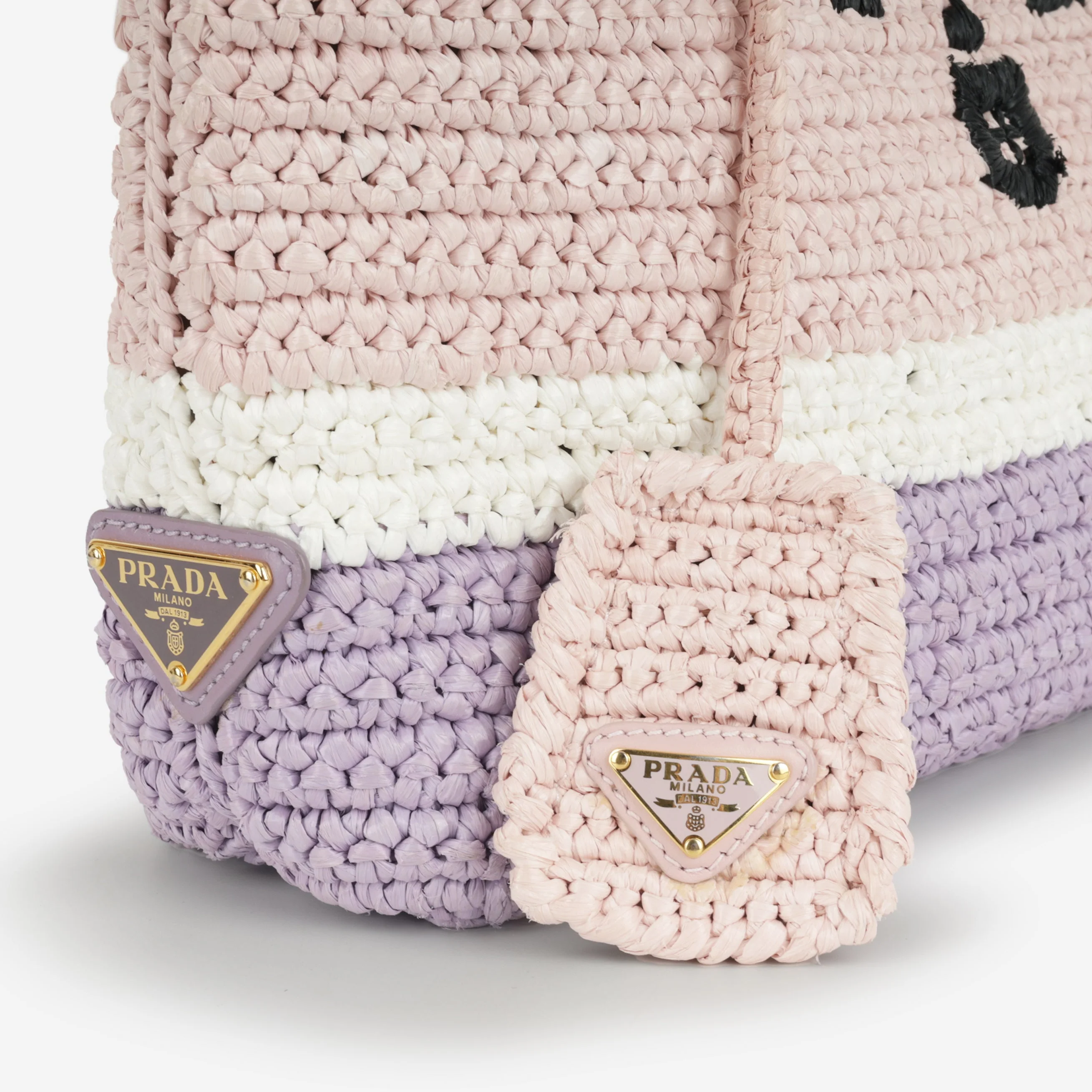 Prada Small Crochet Tote Bag - Alabaster / Purple - Image 6