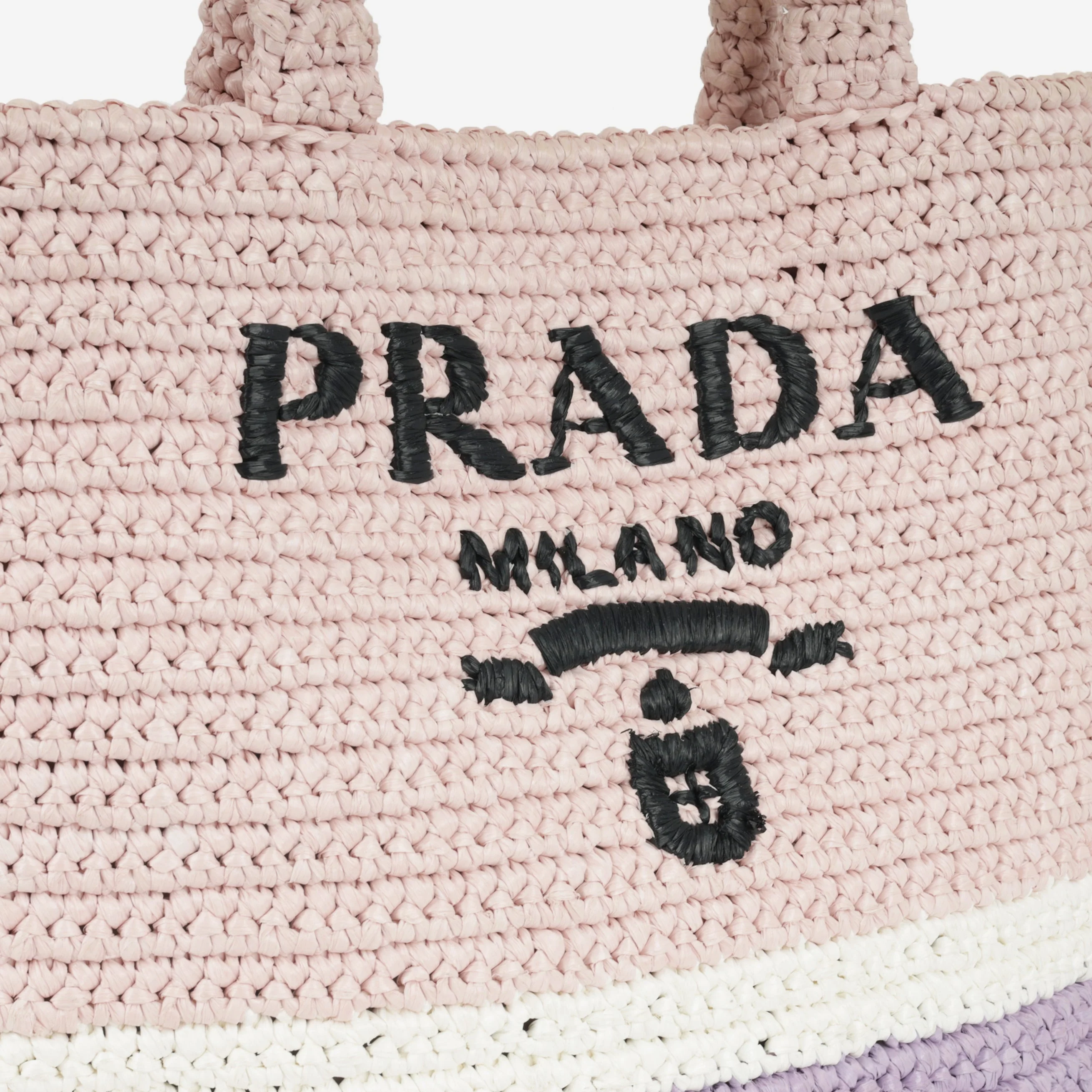 Prada Small Crochet Tote Bag - Alabaster / Purple - Image 7