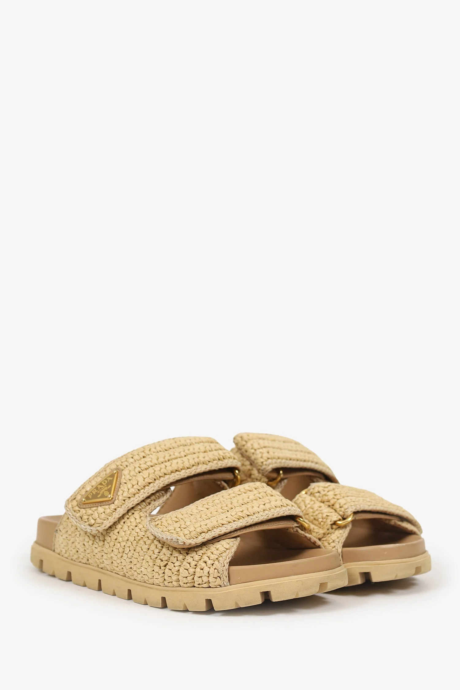 Prada Raffia Sandals Size 36 - Image 2