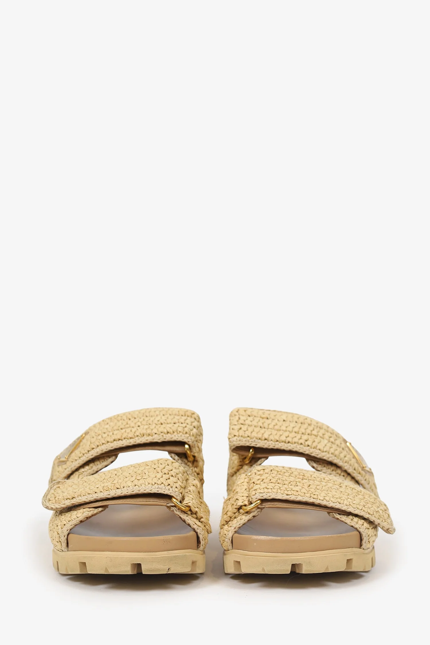 Prada Raffia Sandals Size 36 - Image 3