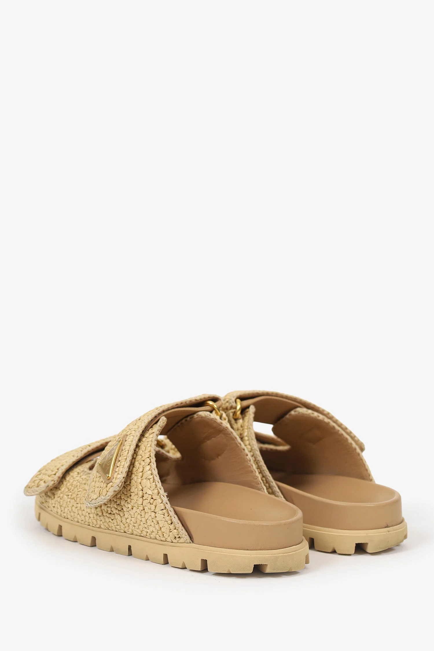 Prada Raffia Sandals Size 36 - Image 4