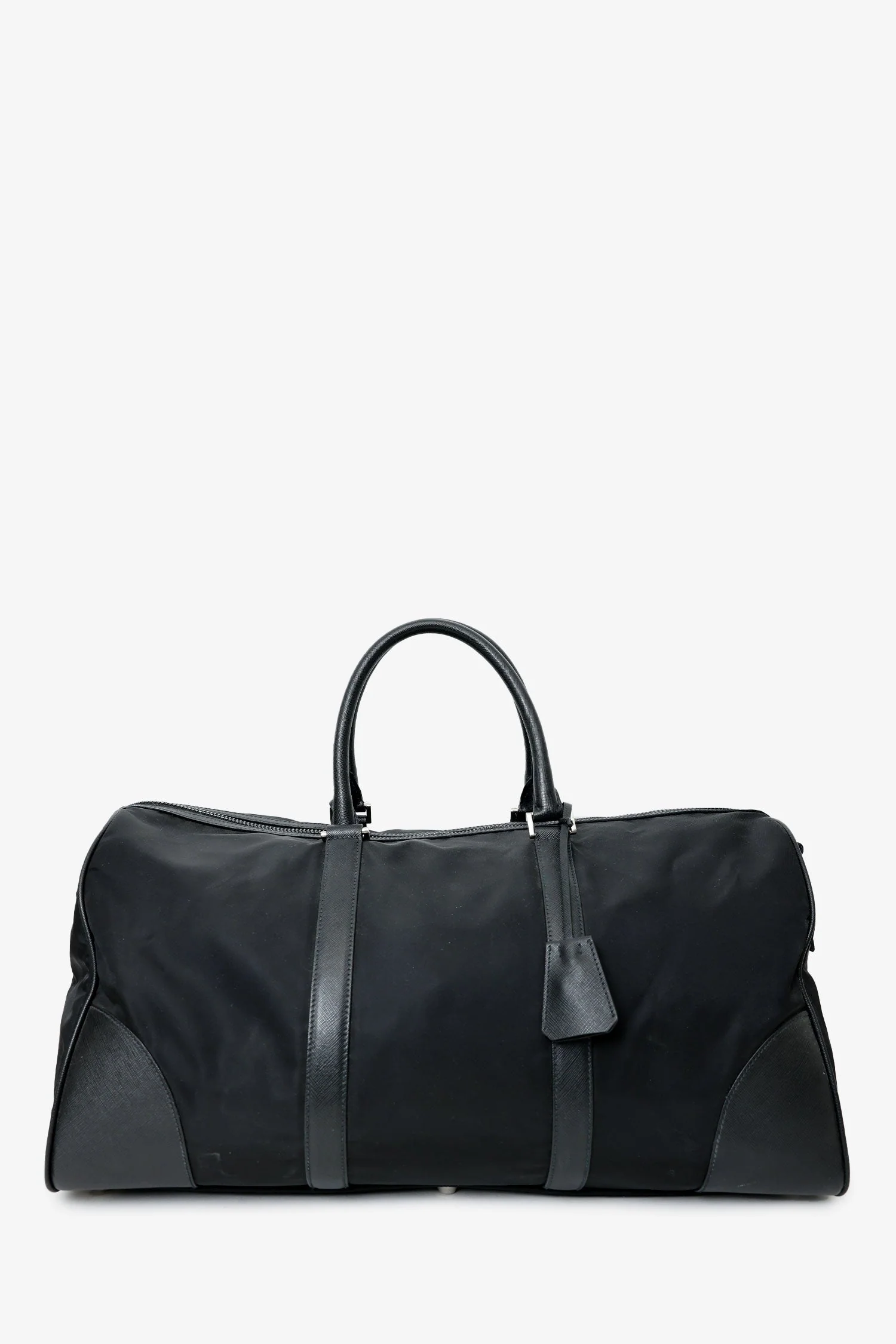 Prada Re-Nylon & Saffiano Leather Large Duffle Bag With Strap - Image 2