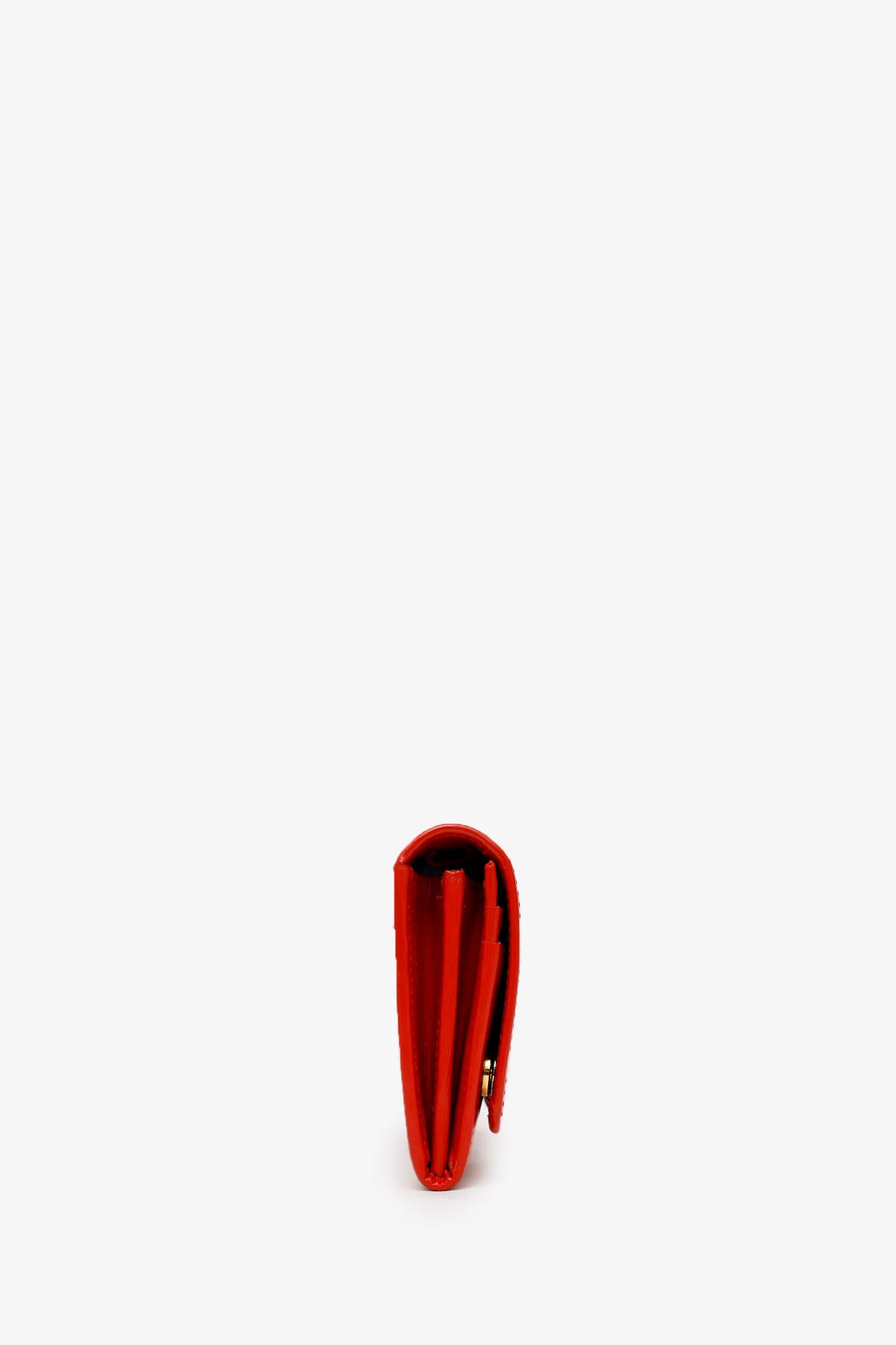 Prada Red Lacca Vitello Move Leather Wallet on Chain Clutch Bag - Image 3
