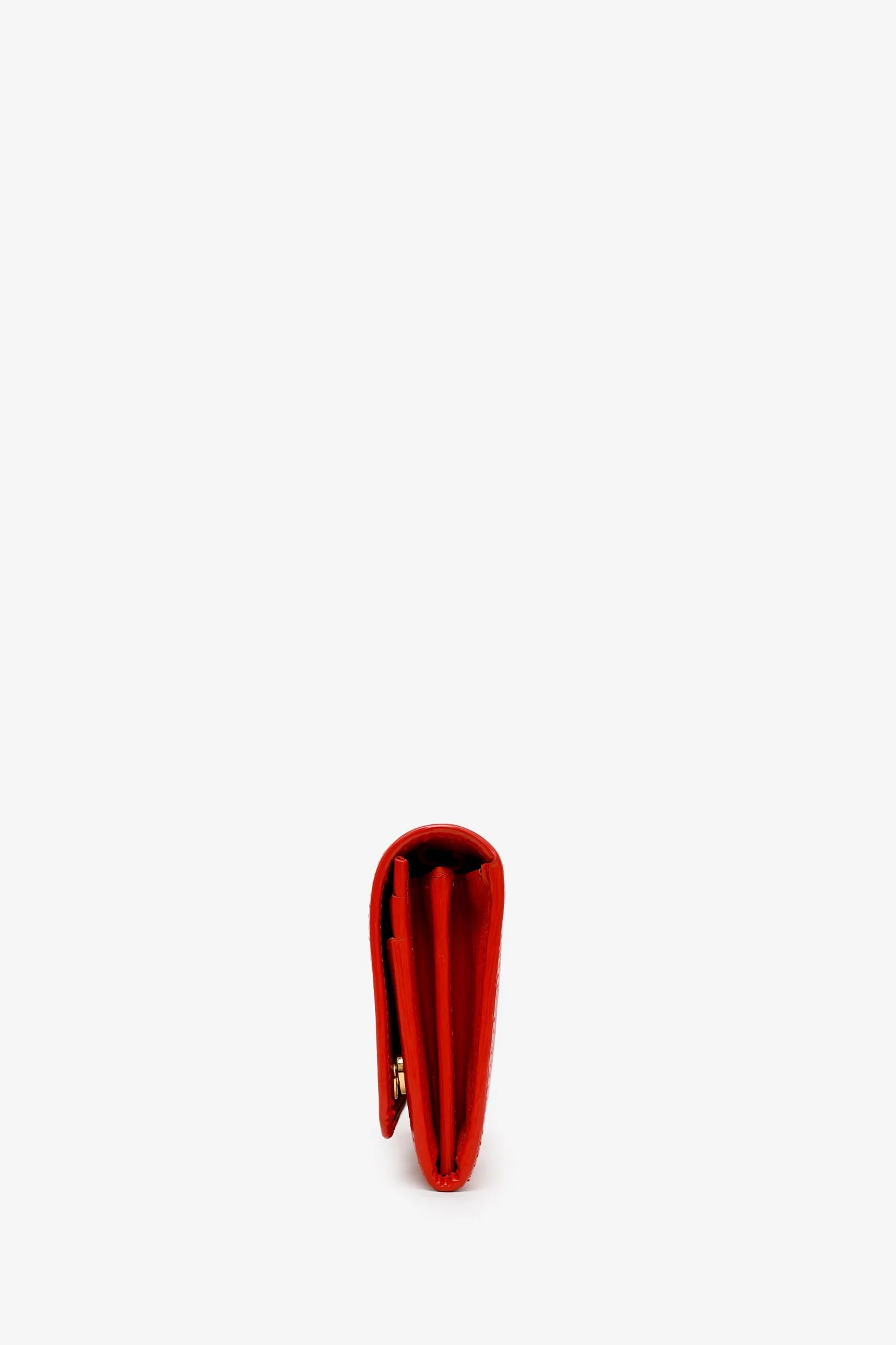 Prada Red Lacca Vitello Move Leather Wallet on Chain Clutch Bag - Image 4