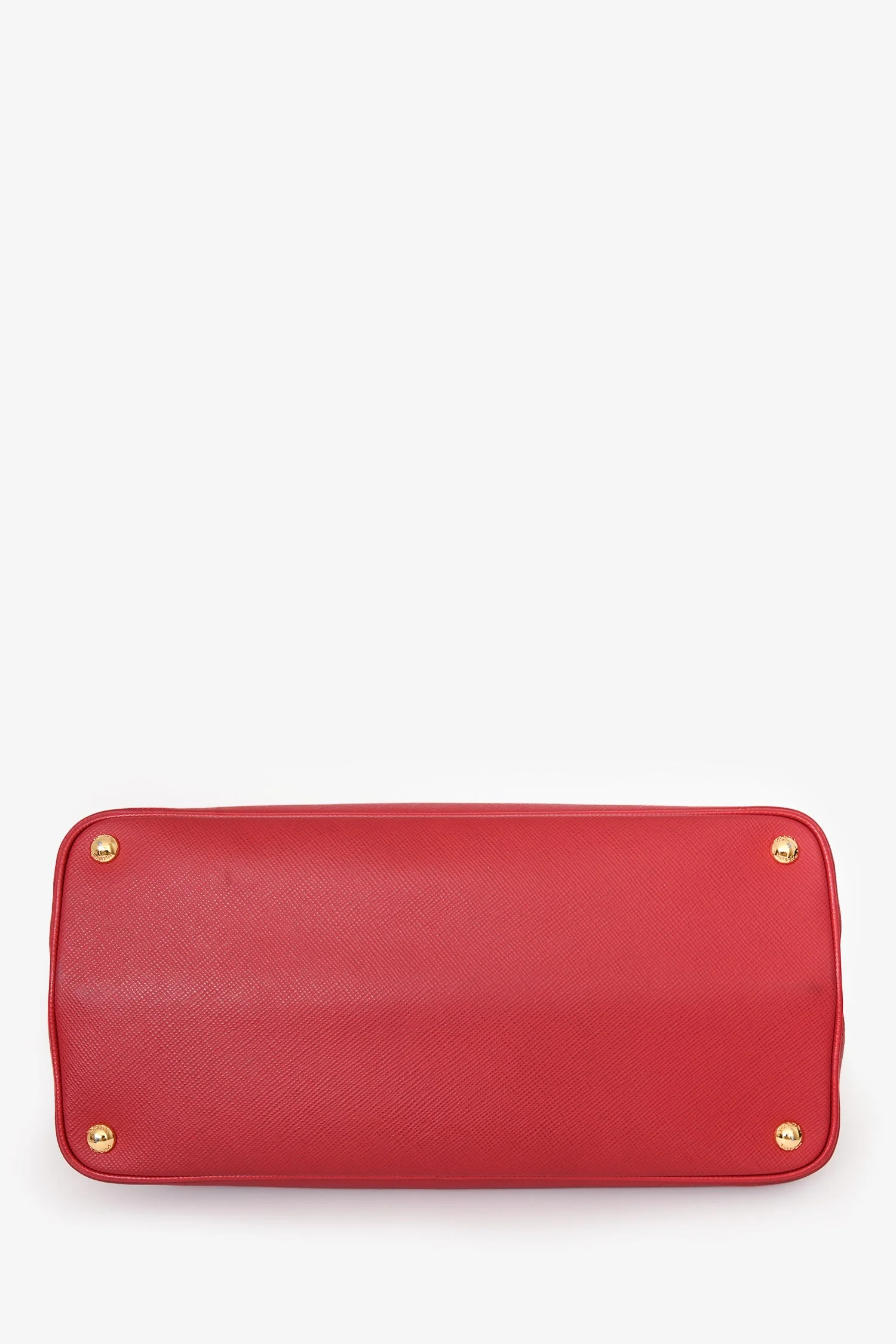 Prada Red Saffiano Leather Medium Double Tote Bag With Strap - Image 5