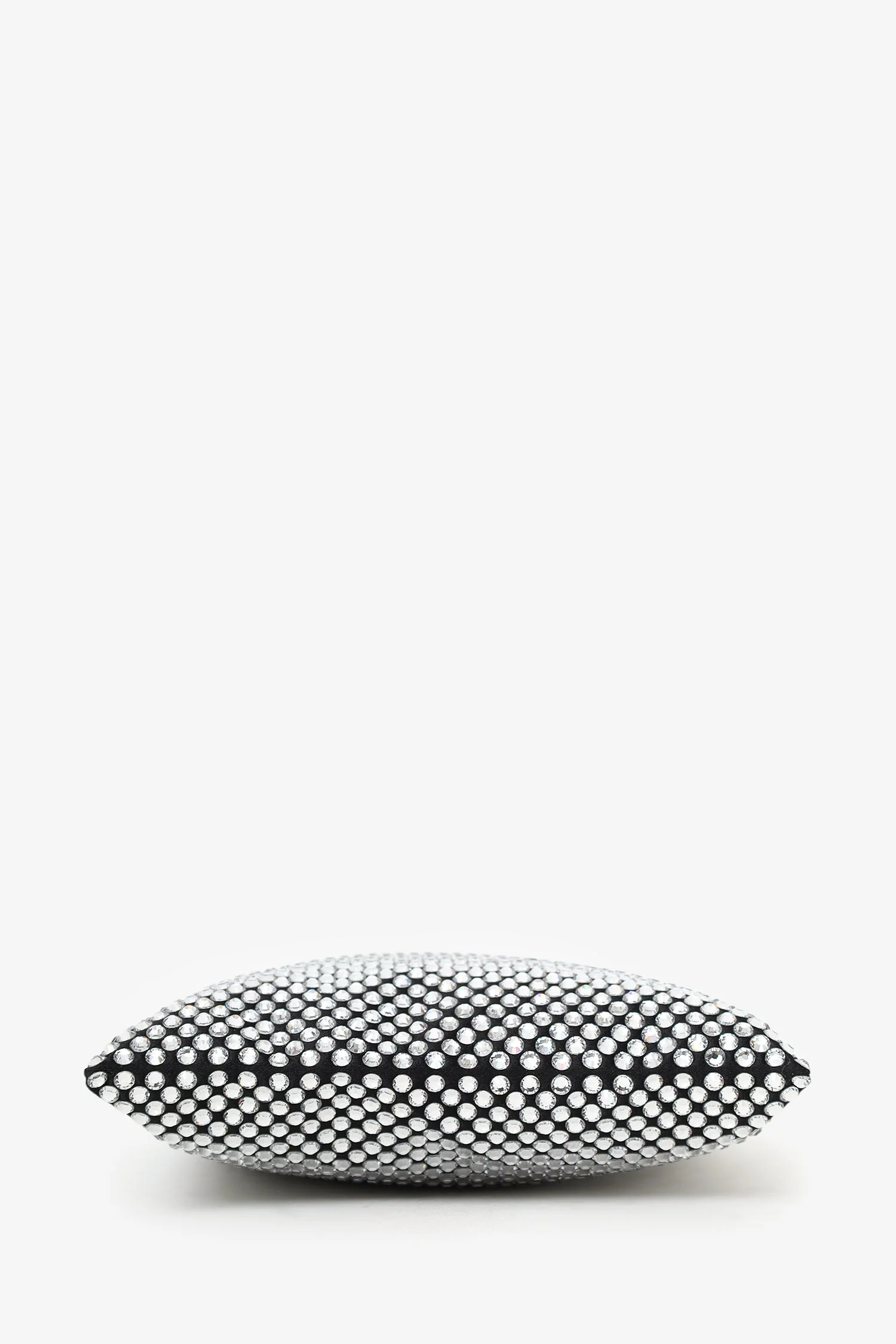 Prada Silver/Black Crystal Embellished Satin Convertible Open Mini Tote - Image 5