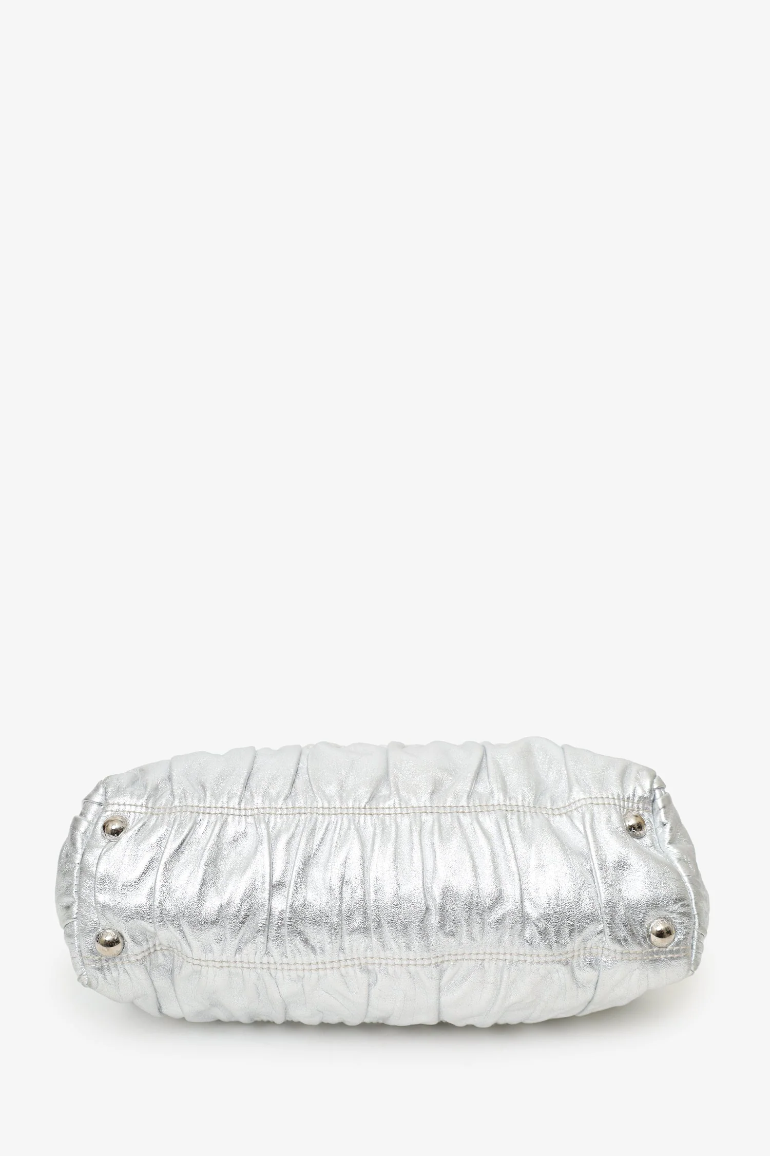 Prada Silver Leather Dressy Gaufre Bag - Image 5
