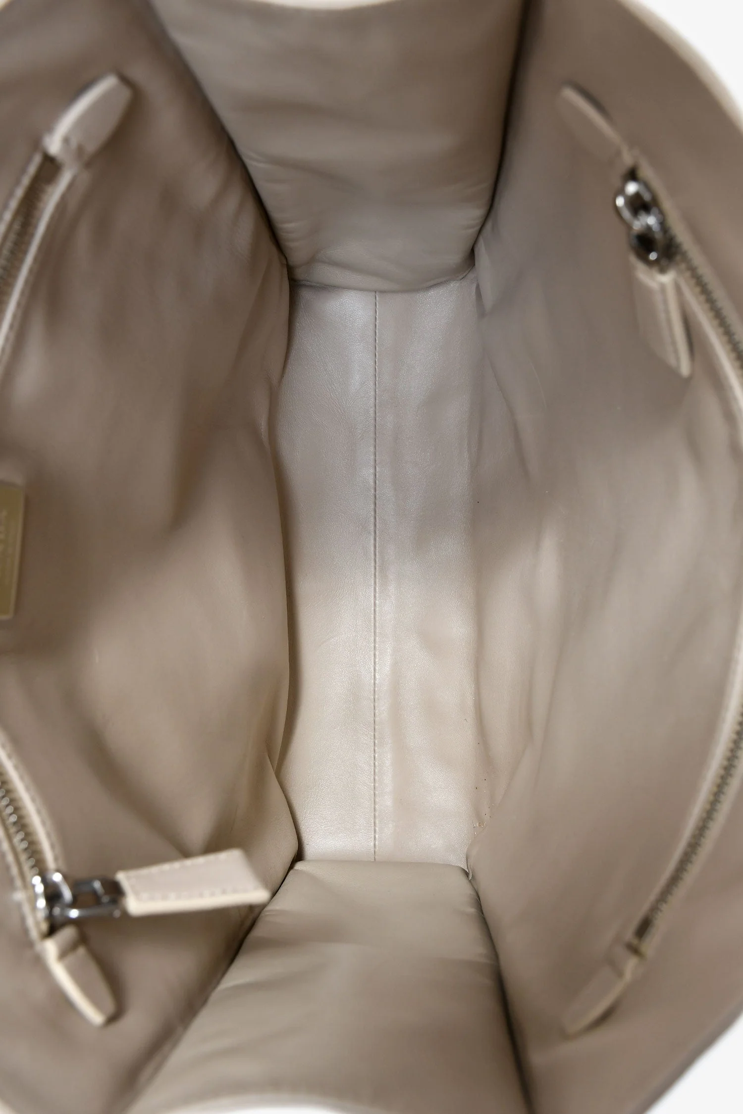 Prada Taupe Lather Crinkle Effect Small Tote Bag - Image 6