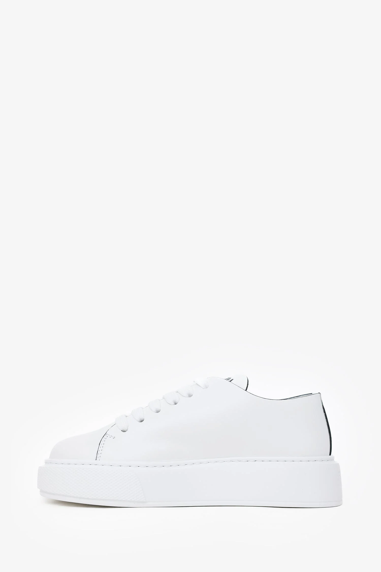 Prada White Leather Platform Sneakers Size 35 - Image 5
