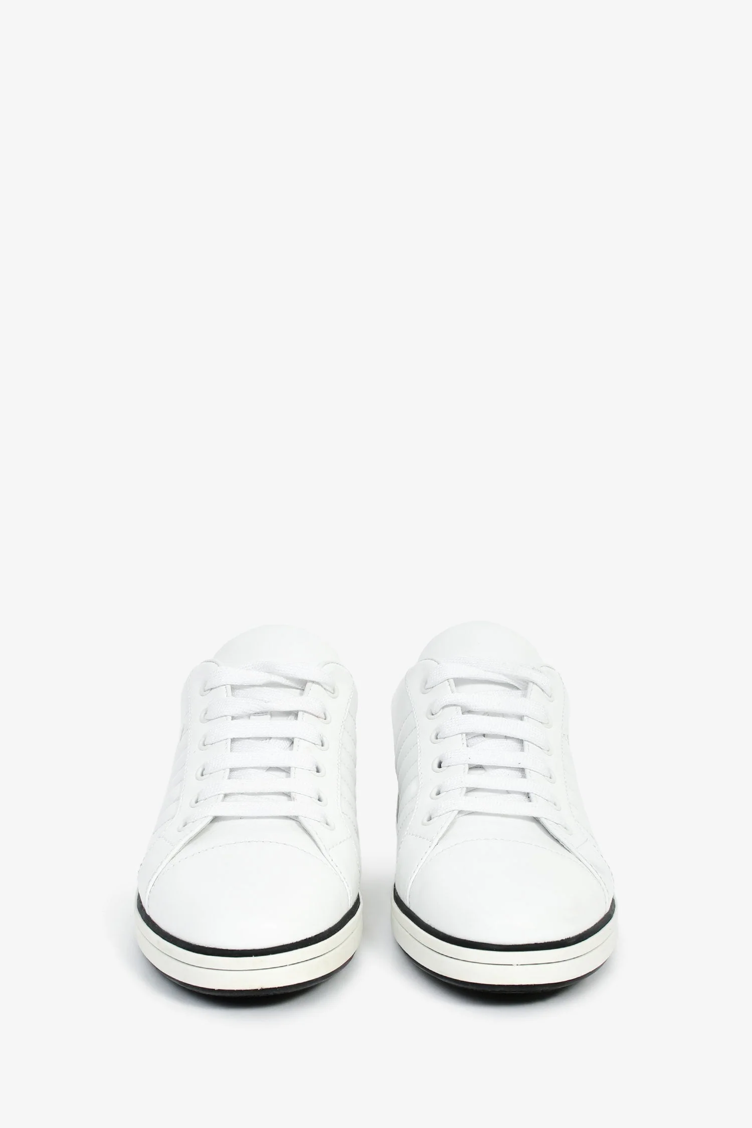 Prada White Leather Sneakers Size 41 - Image 3