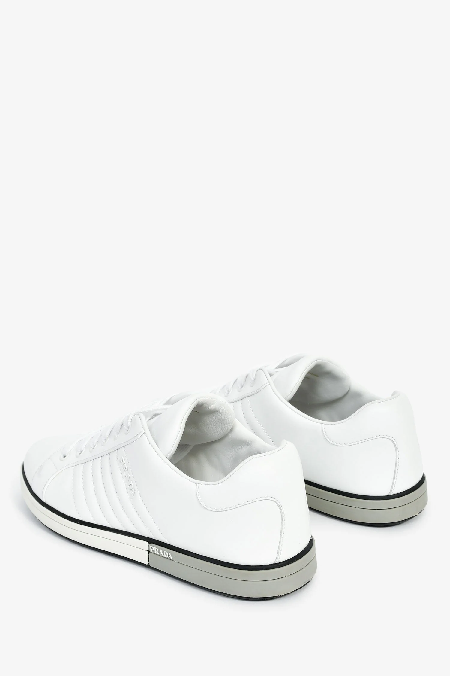 Prada White Leather Sneakers Size 41 - Image 4