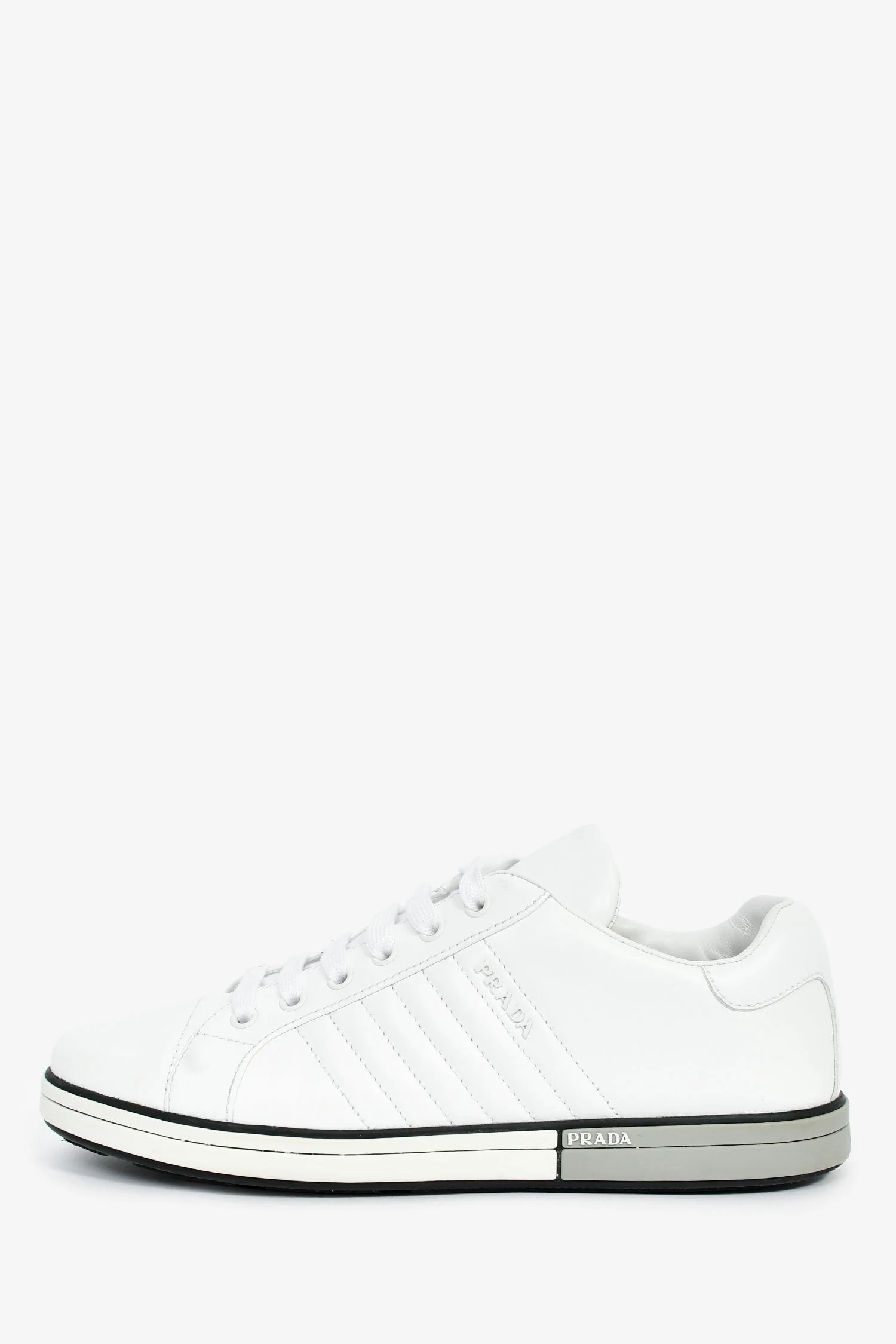 Prada White Leather Sneakers Size 41 - Image 5