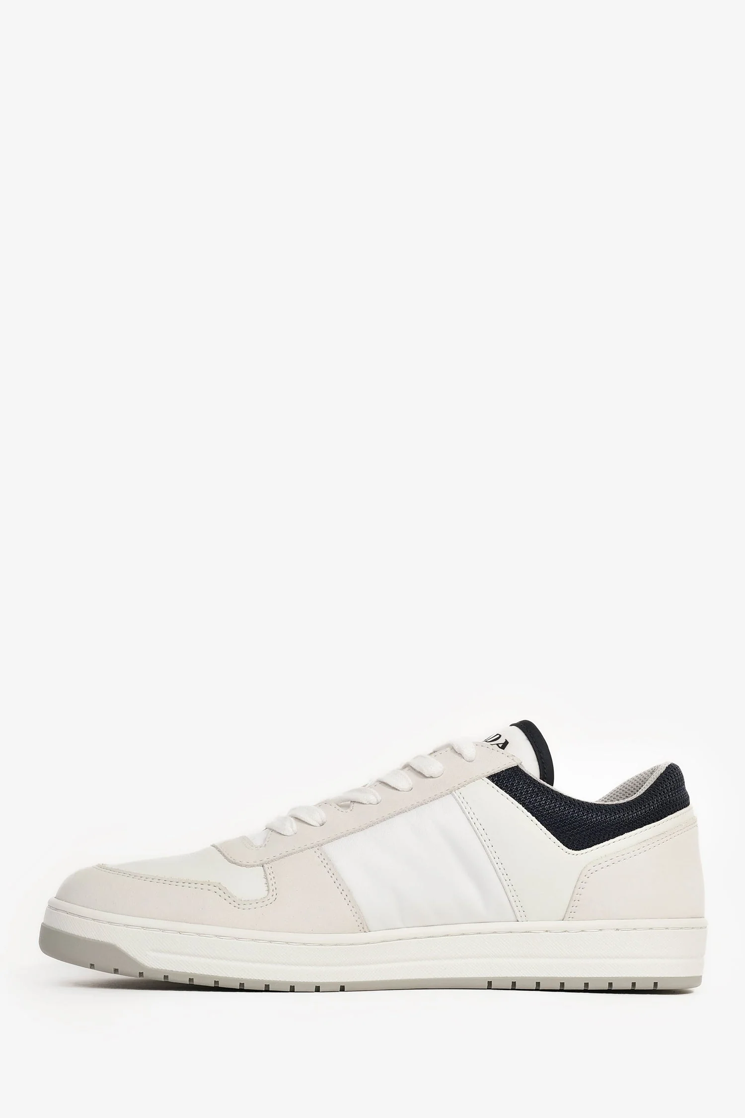 Prada White/Navy Re-Nylon/Suede Sneakers Size 8.5 Mens - Image 4