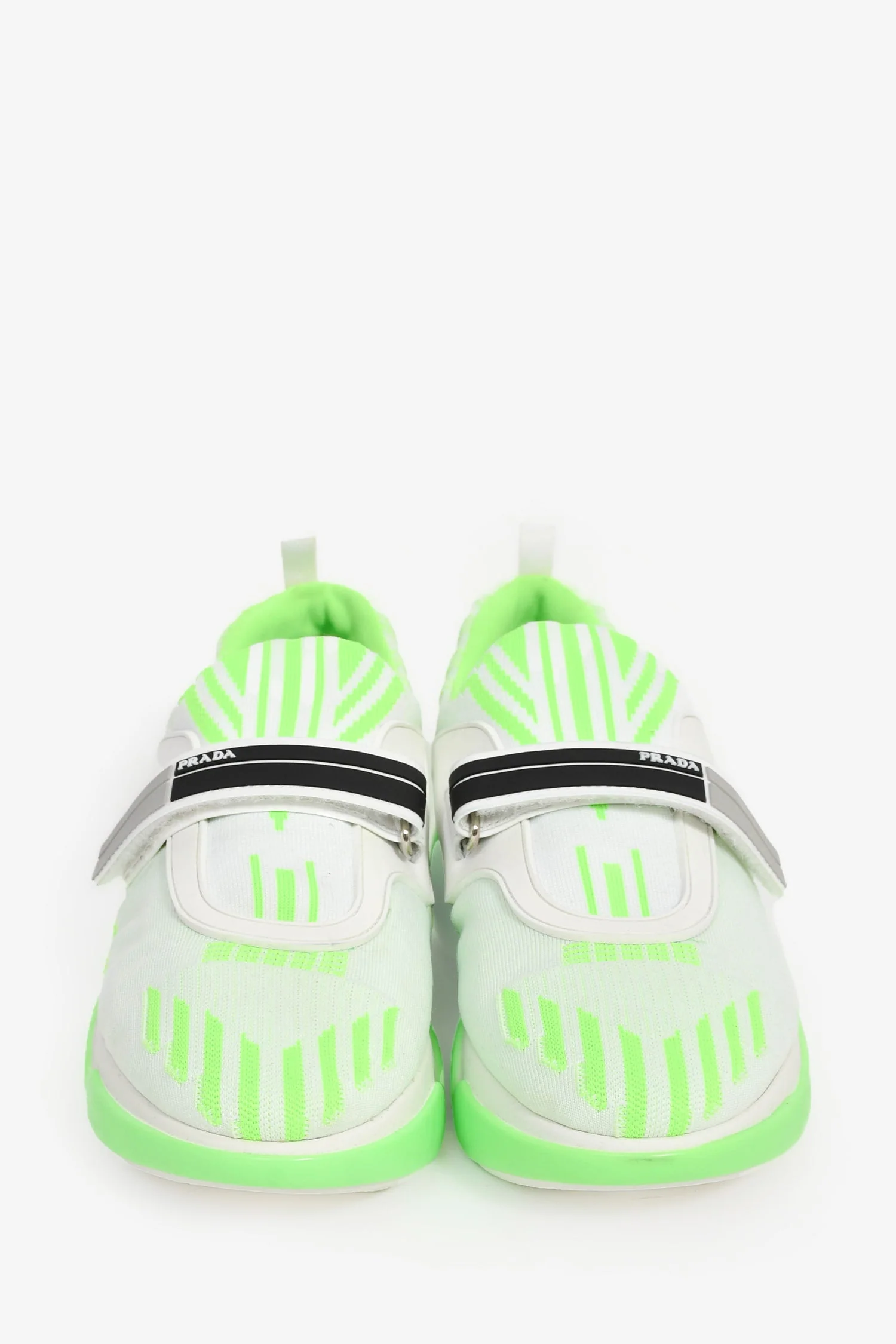 Prada White/Neon Green Cloudbust Sneakers Size 35.5 - Image 3