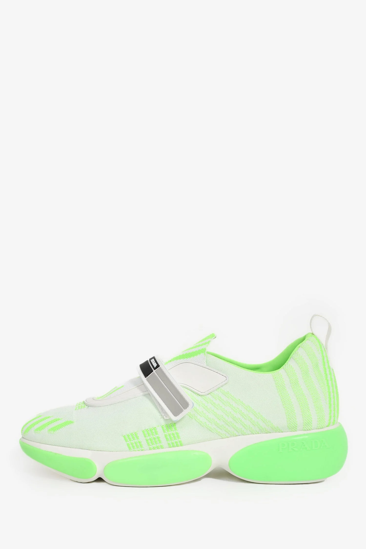 Prada White/Neon Green Cloudbust Sneakers Size 35.5 - Image 4